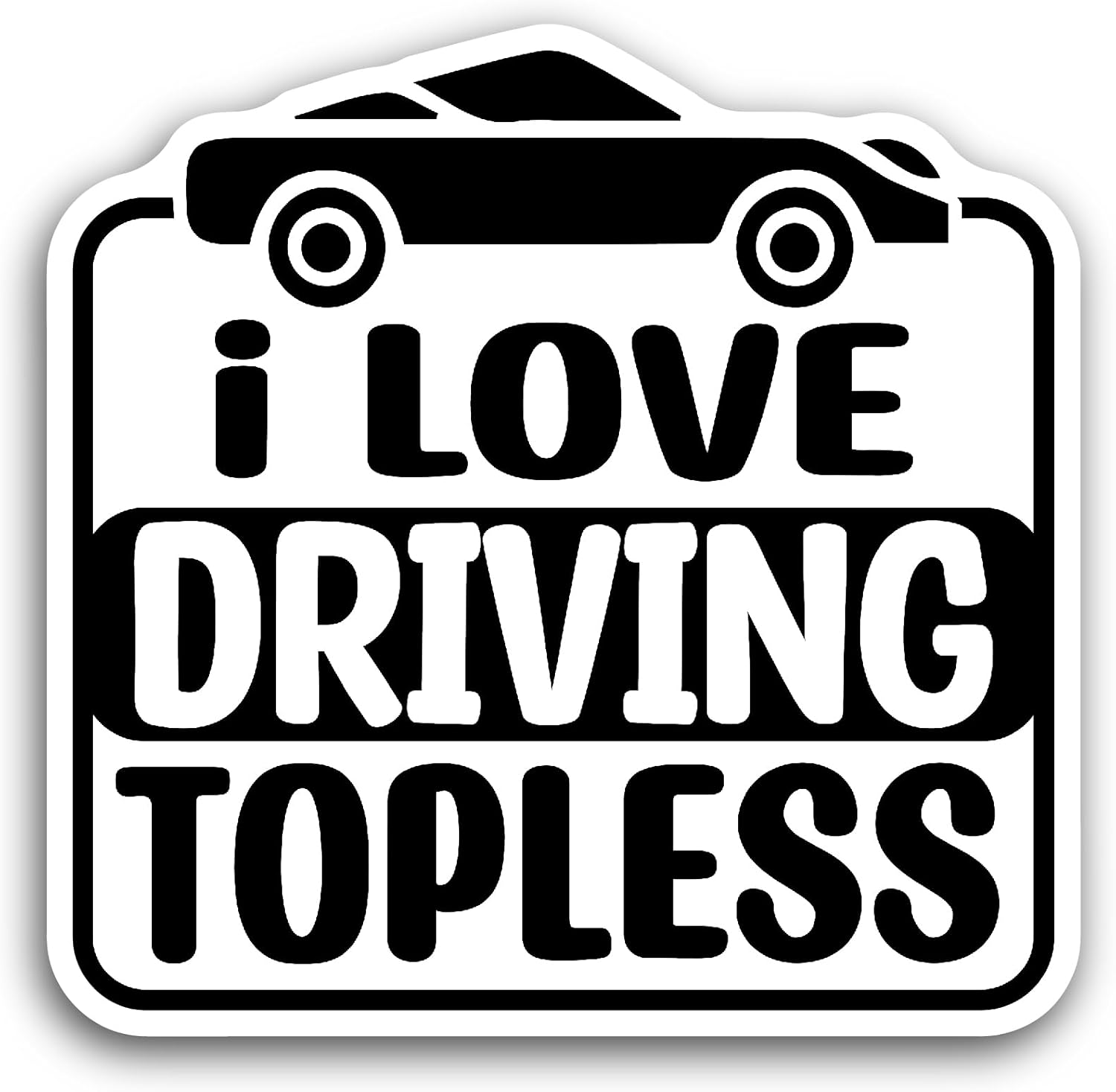 2 (Pieces) 3" and 5" I Love Driving Sticker, Waterproof Vinyl Decals for Many Purpose Like Cars, Trucks, Laptops, Phones, Windows and More