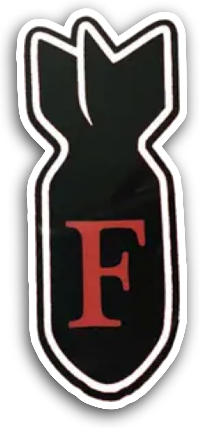 2 (Pieces) 3" and 5" Bomb Icon Sticker, Waterproof Vinyl Decals for Many Purpose Like Cars, Trucks, Laptops, Phones, Windows and More