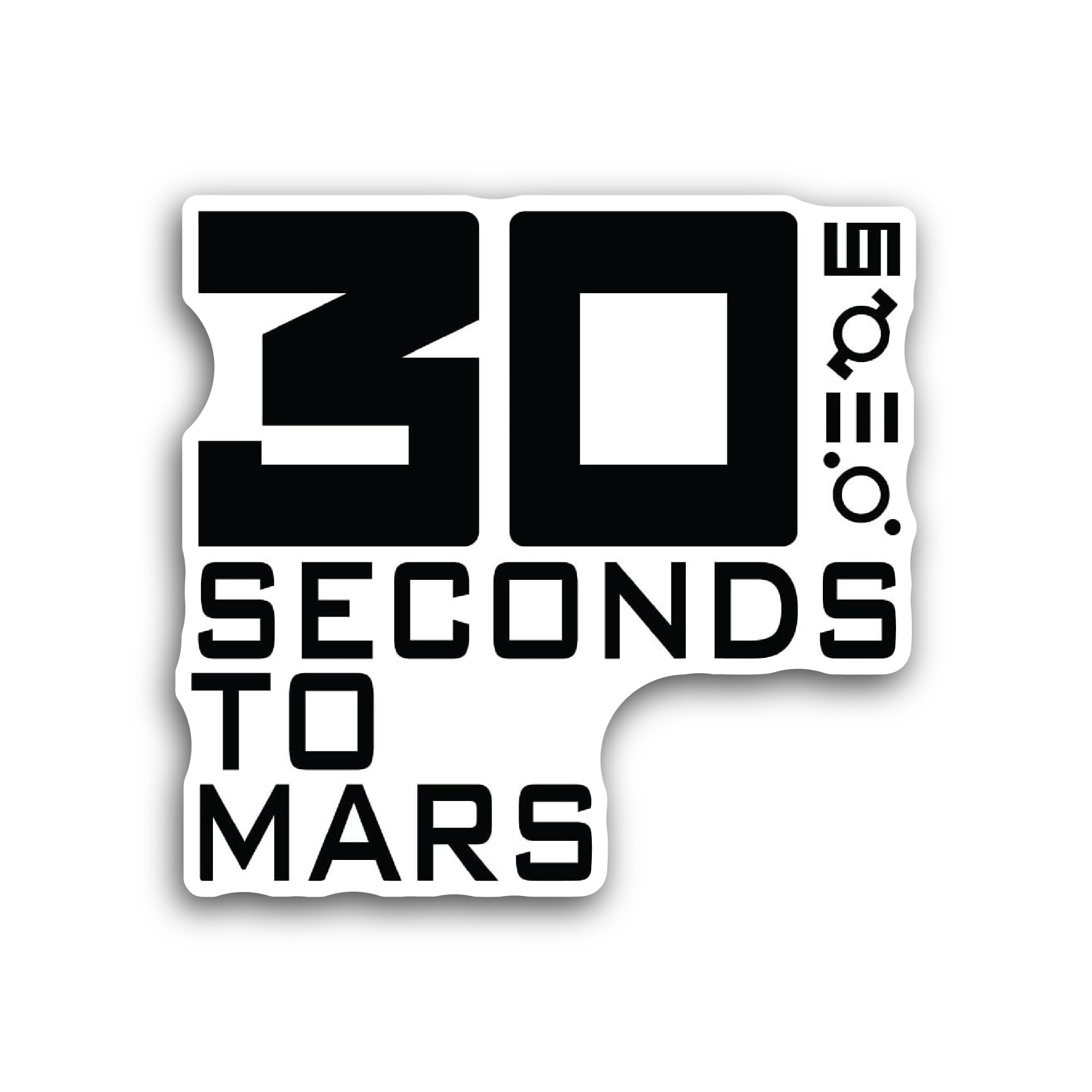 2 (Pieces) 3" and 5" 30 Seconds to Mars Text Sticker, Waterproof Vinyl Decals for Many Purpose Like 