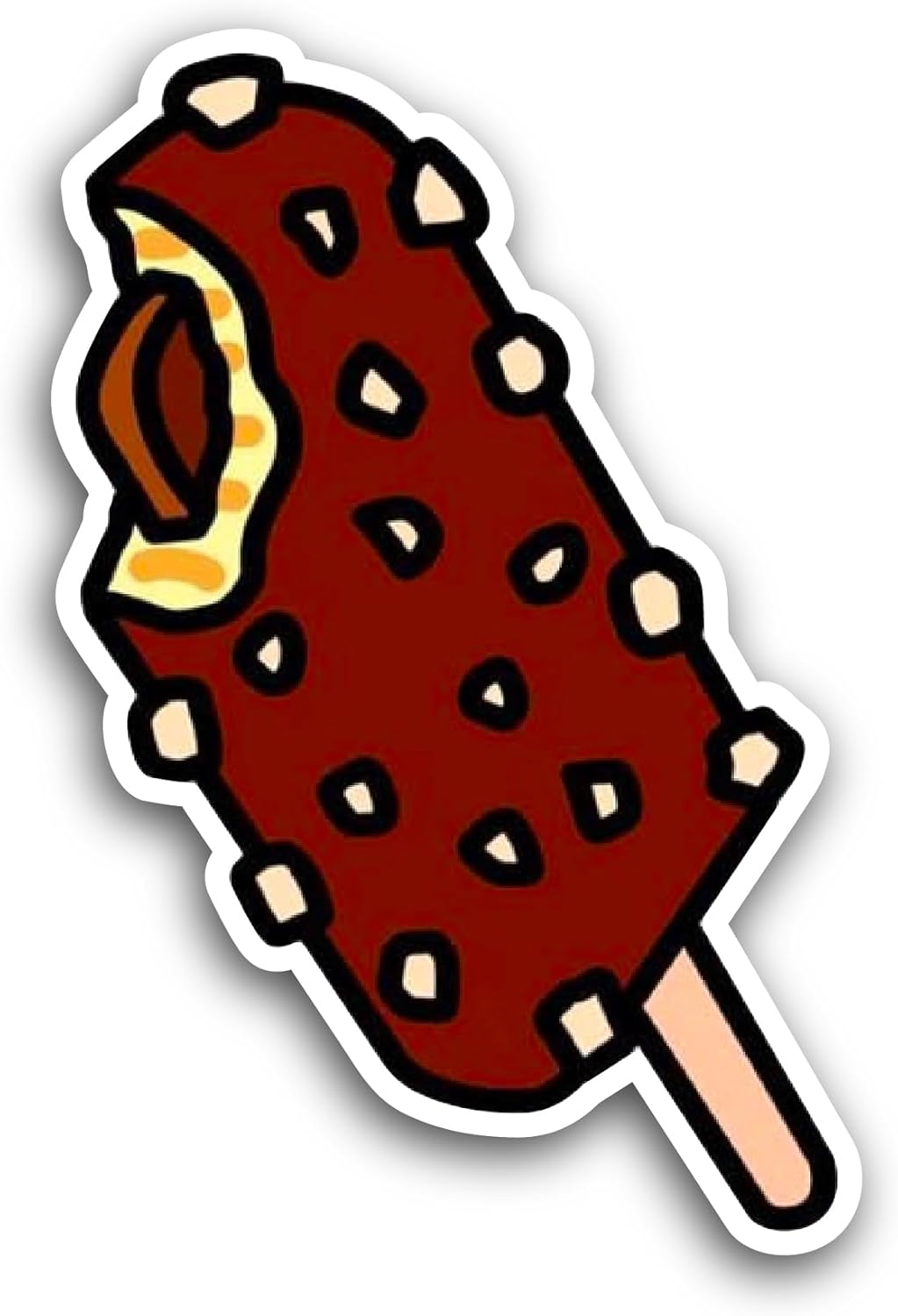 2 (Pieces) 3" and 5" Brown Ice Cream Sticker, Waterproof Vinyl Decals for Many Purpose Like Cars, Trucks, Laptops, Phones, Windows and More