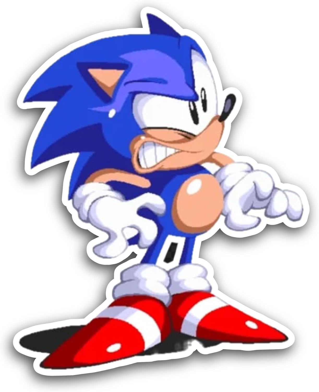 2 (Pieces) 3" and 5" Classic S0nic Sticker, Waterproof Vinyl Decals for Many Purpose Like Cars, Trucks, Laptops, Phones, Windows and More