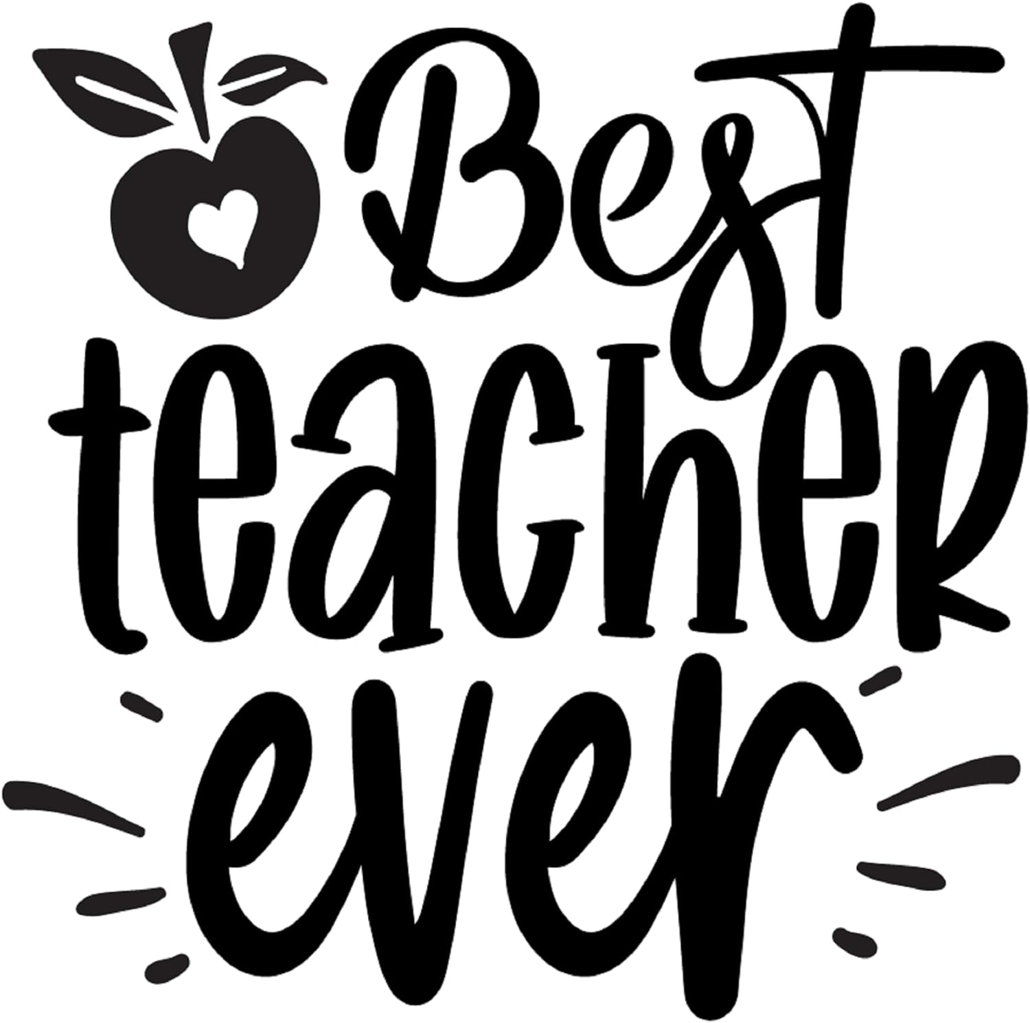 Inspirational Quote "Best Teacher Ever," Motivational Sticker Vinyl Decal Motivation Stickers- 5" Vinyl Sticker Waterproof