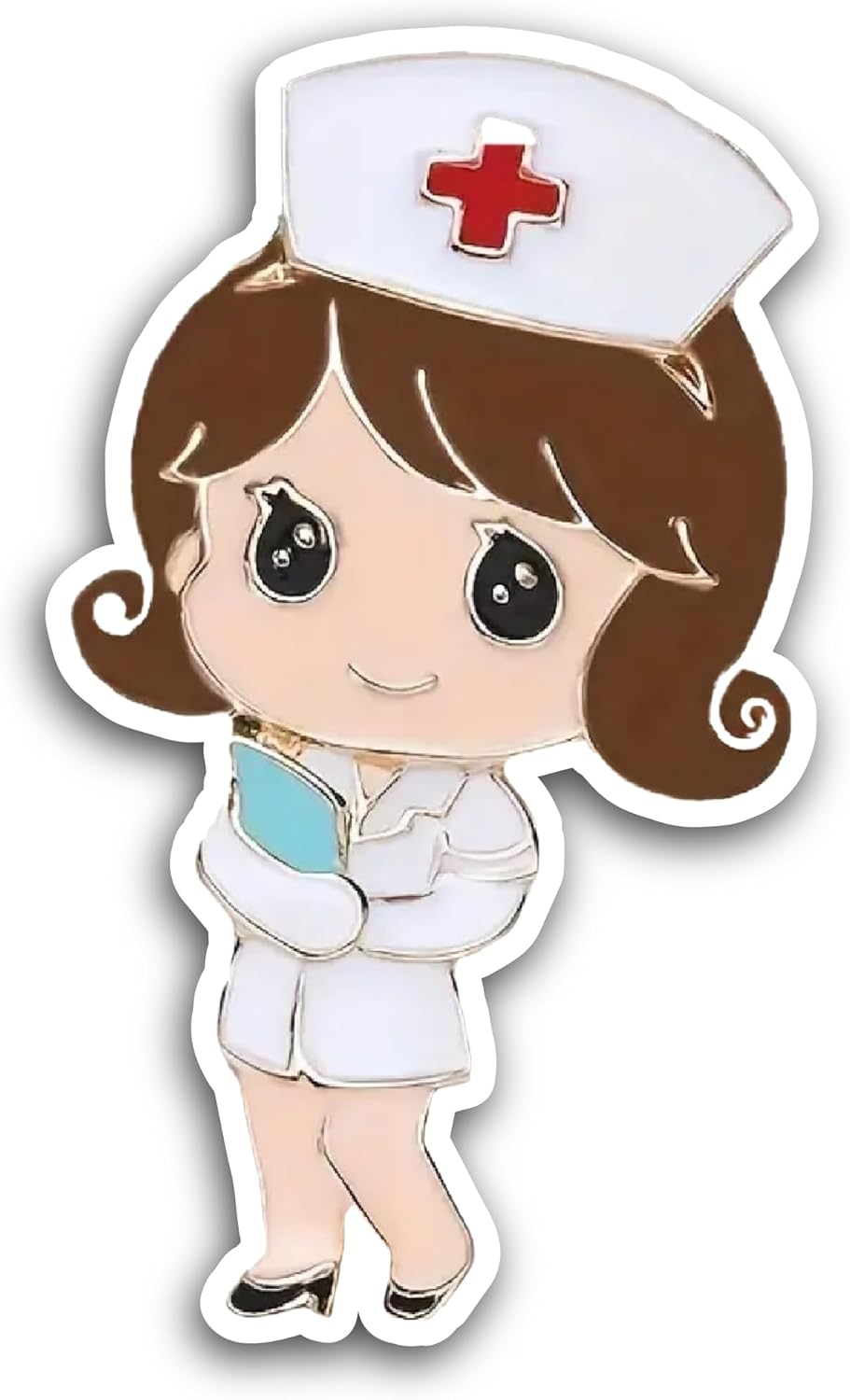 2 (Pieces) 3" and 5" Cute Nurse Sticker, Waterproof Vinyl Decals for Many Purpose Like Cars, Trucks, Laptops, Phones, Windows and More