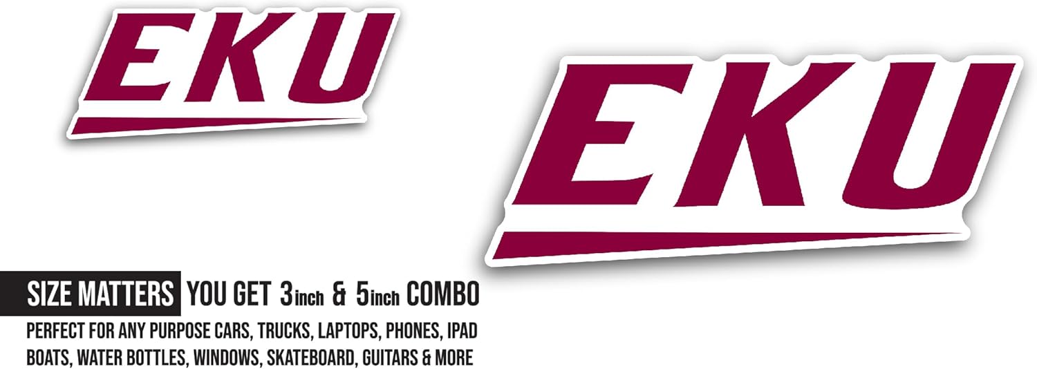 2 (Pieces) 3" and 5" Eastern Kentucky C0lonels Sticker, Waterproof Vinyl Decals for Many Purpose Like Cars, Trucks, Laptops, Phones, Windows and More