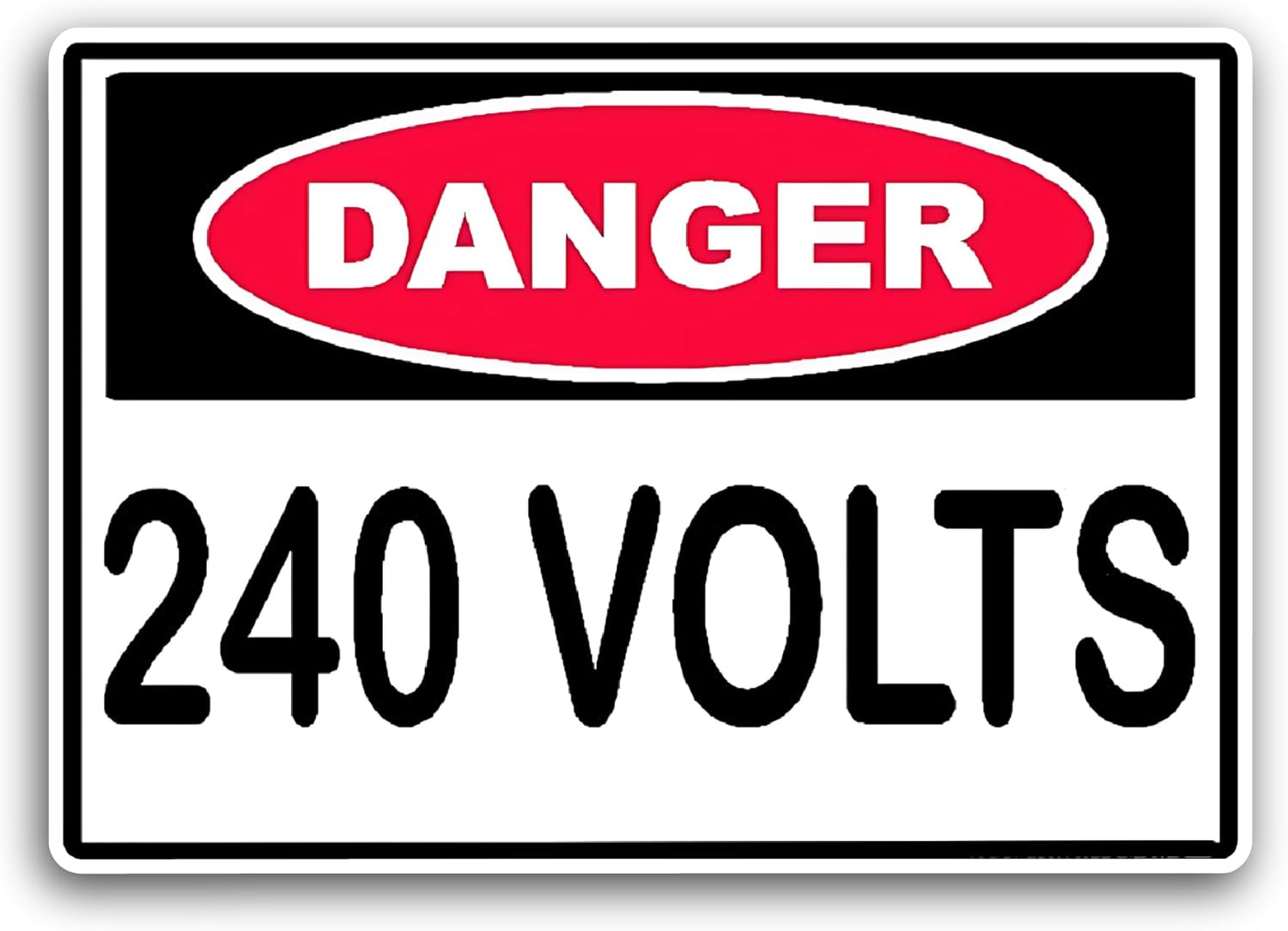2 (Pieces) 3" and 5" Danger 240 Volts Sticker, Waterproof Vinyl Decals for Many Purpose Like Cars, Trucks, Laptops, Phones, Windows and More