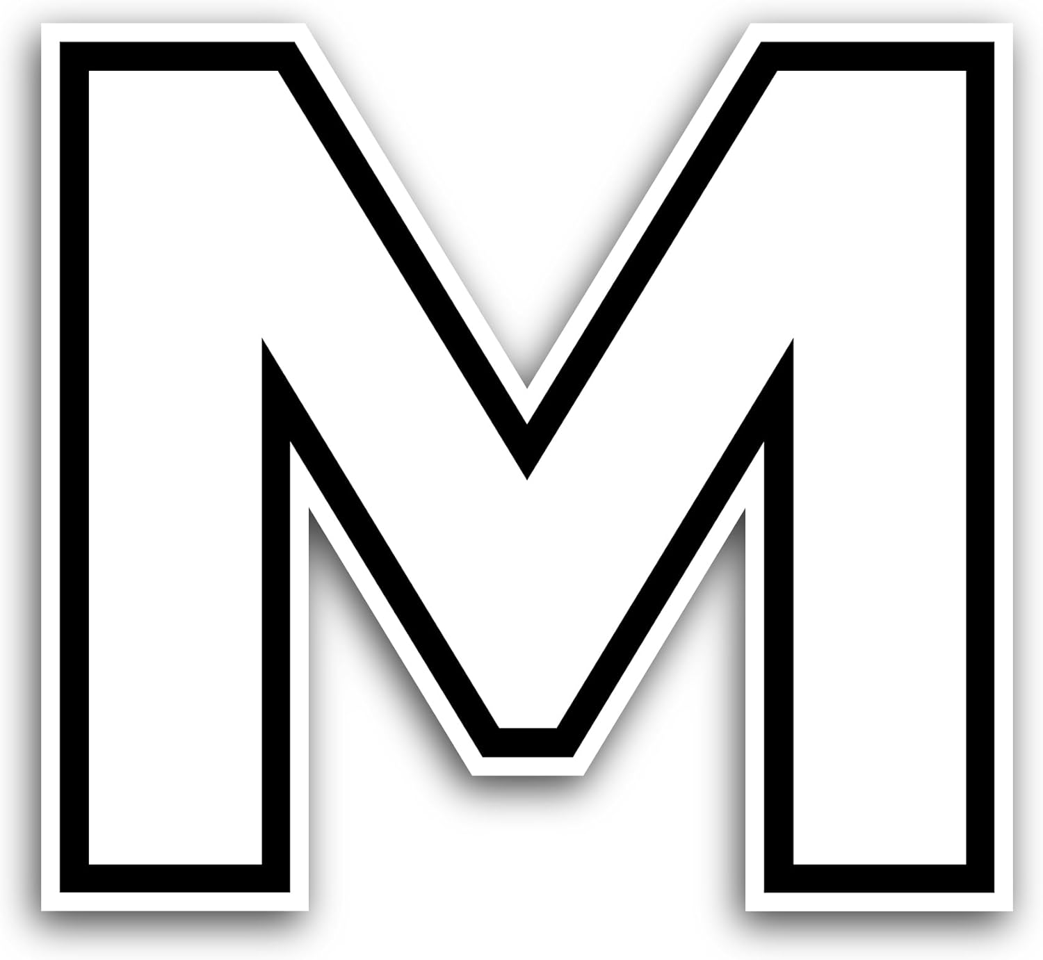 2 (Pieces) 3" and 5" Letter M Sticker, Waterproof Vinyl Decals for Many Purpose Like Cars, Trucks, Laptops, Phones, Windows and More
