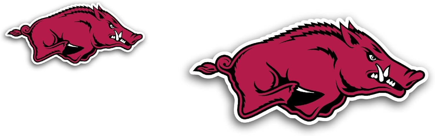 2 (Pieces) 3" and 5" Arkansas Raz0rbacks Sticker, Waterproof Vinyl Decals for Many Purpose Like Cars, Trucks, Laptops, Phones, Windows and More