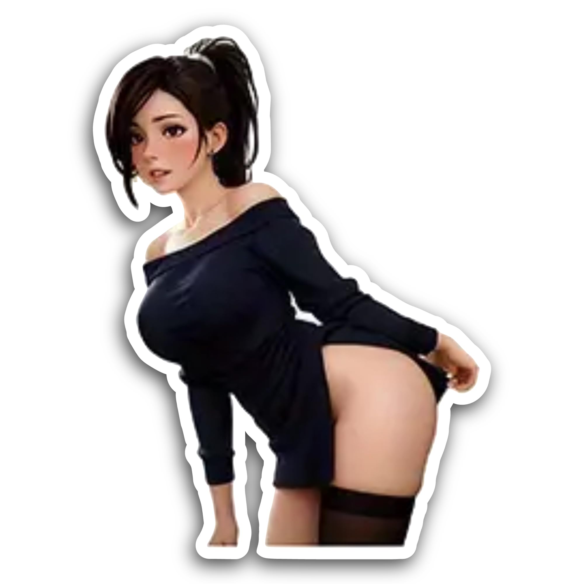 2 (Pieces) 3" and 5" Girl Just Wanna Have Guns Sticker, Waterproof Vinyl Decals for Many Purpose Lik