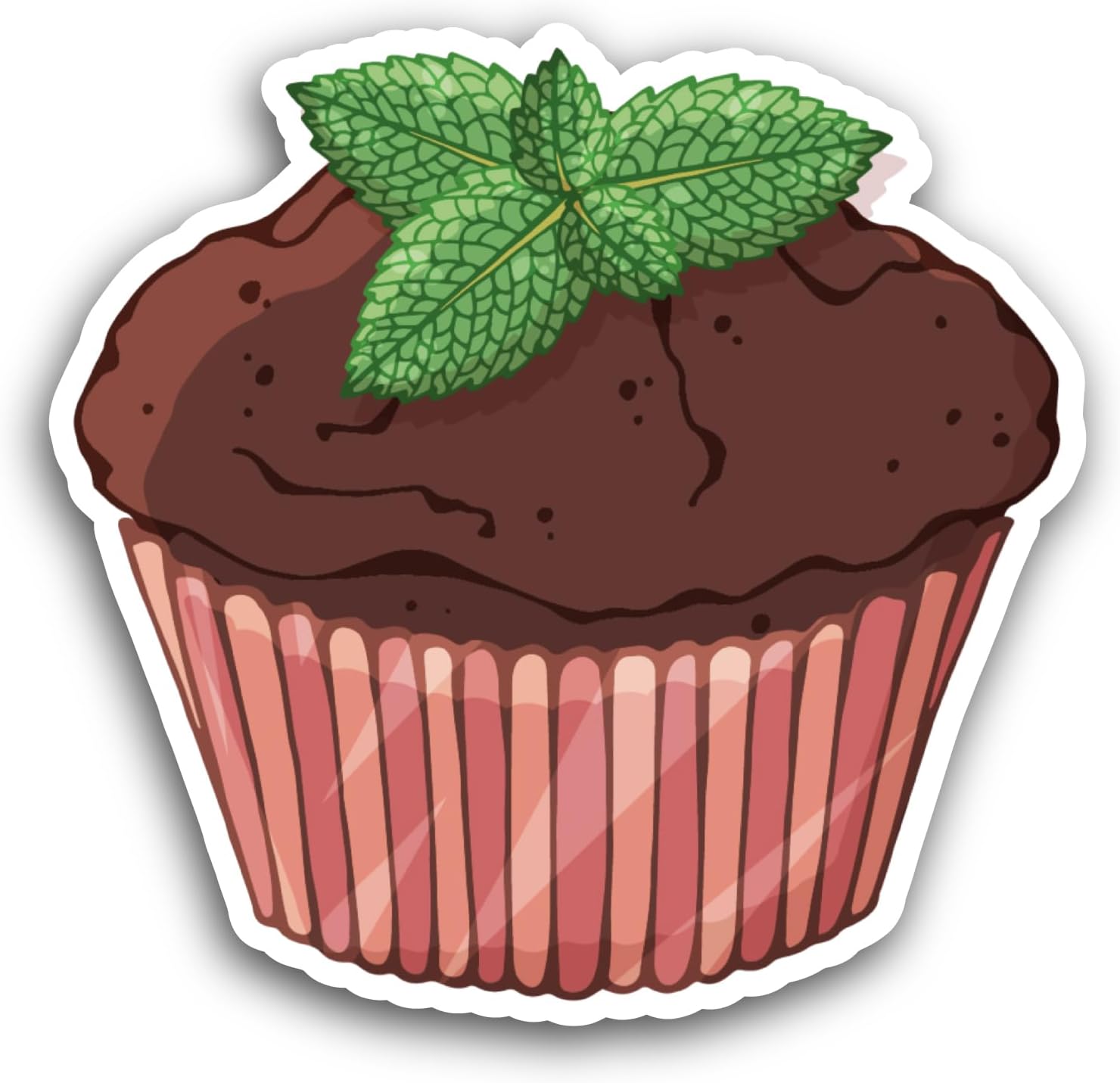 2 (Pieces) 3" and 5" Chocolate Muffin Sticker, Waterproof Vinyl Decals for Many Purpose Like Cars, Trucks, Laptops, Phones, Windows and More
