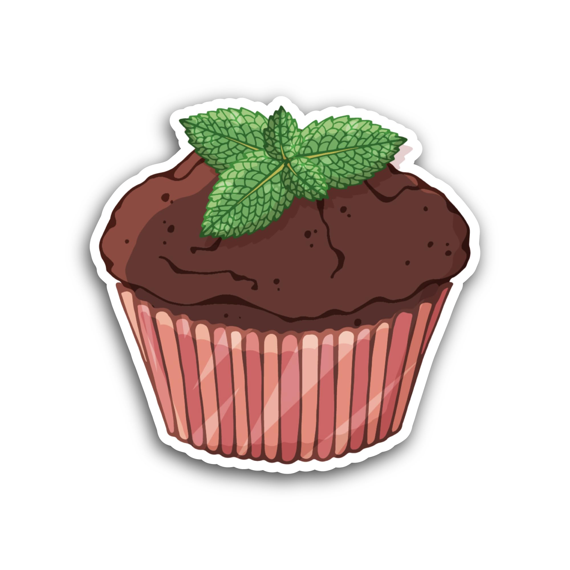 2 (Pieces) 3" and 5" Chocolate Muffin Sticker, Waterproof Vinyl Decals for Many Purpose Like Cars, T