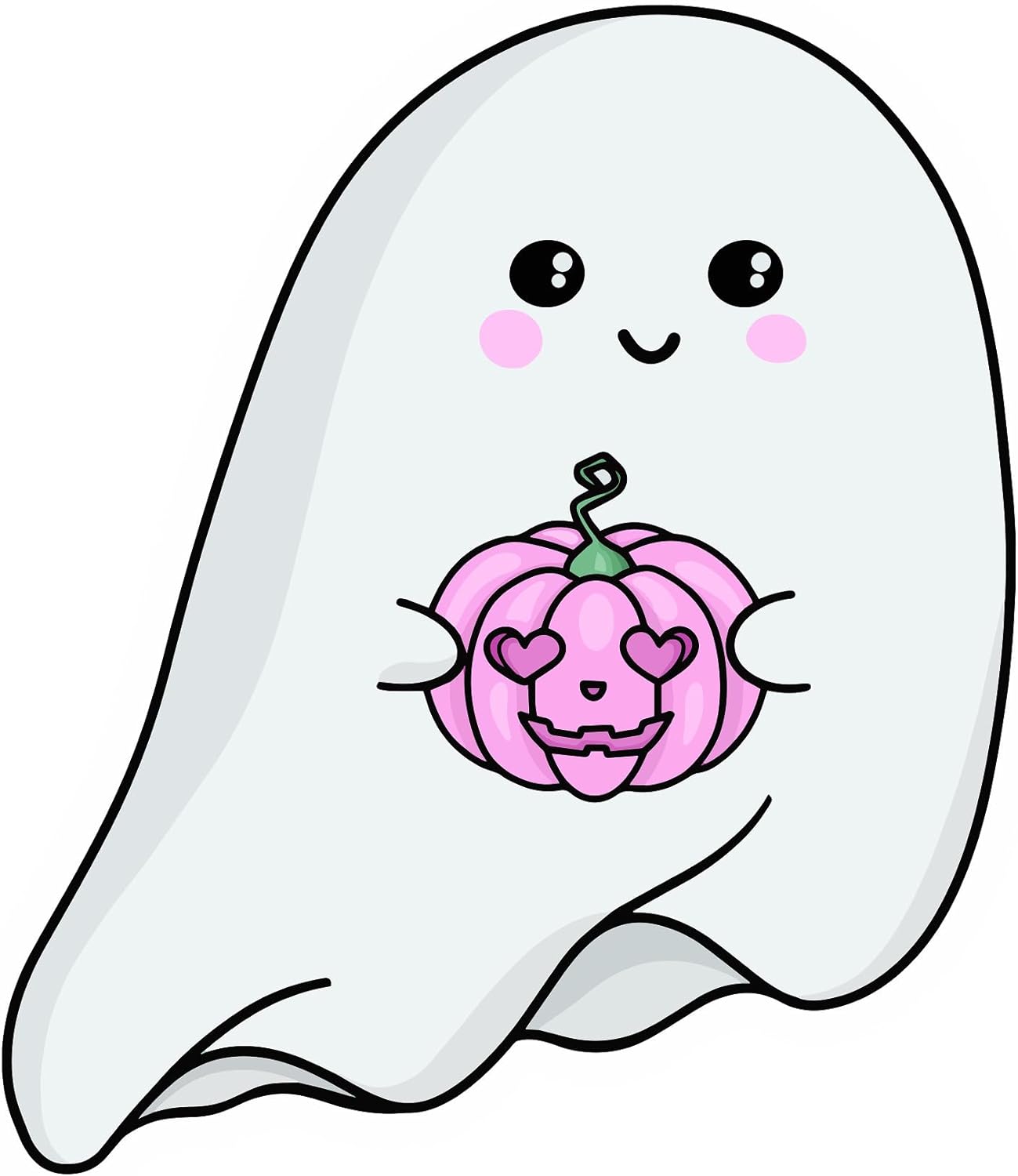 Inspirational Quote Cute Ghost with Scary Pumpkin Motivational Sticker Vinyl Decal Motivation Stickers- 5" Vinyl Sticker Waterproof