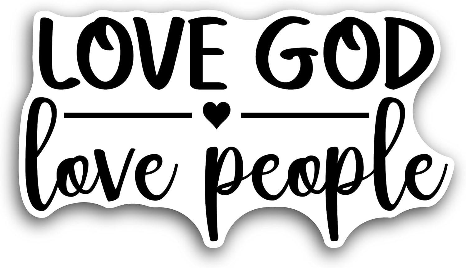 2 (Pieces) 3" and 5" Love God Text Sticker, Waterproof Vinyl Decals for Many Purpose Like Cars, Trucks, Laptops, Phones, Windows and More