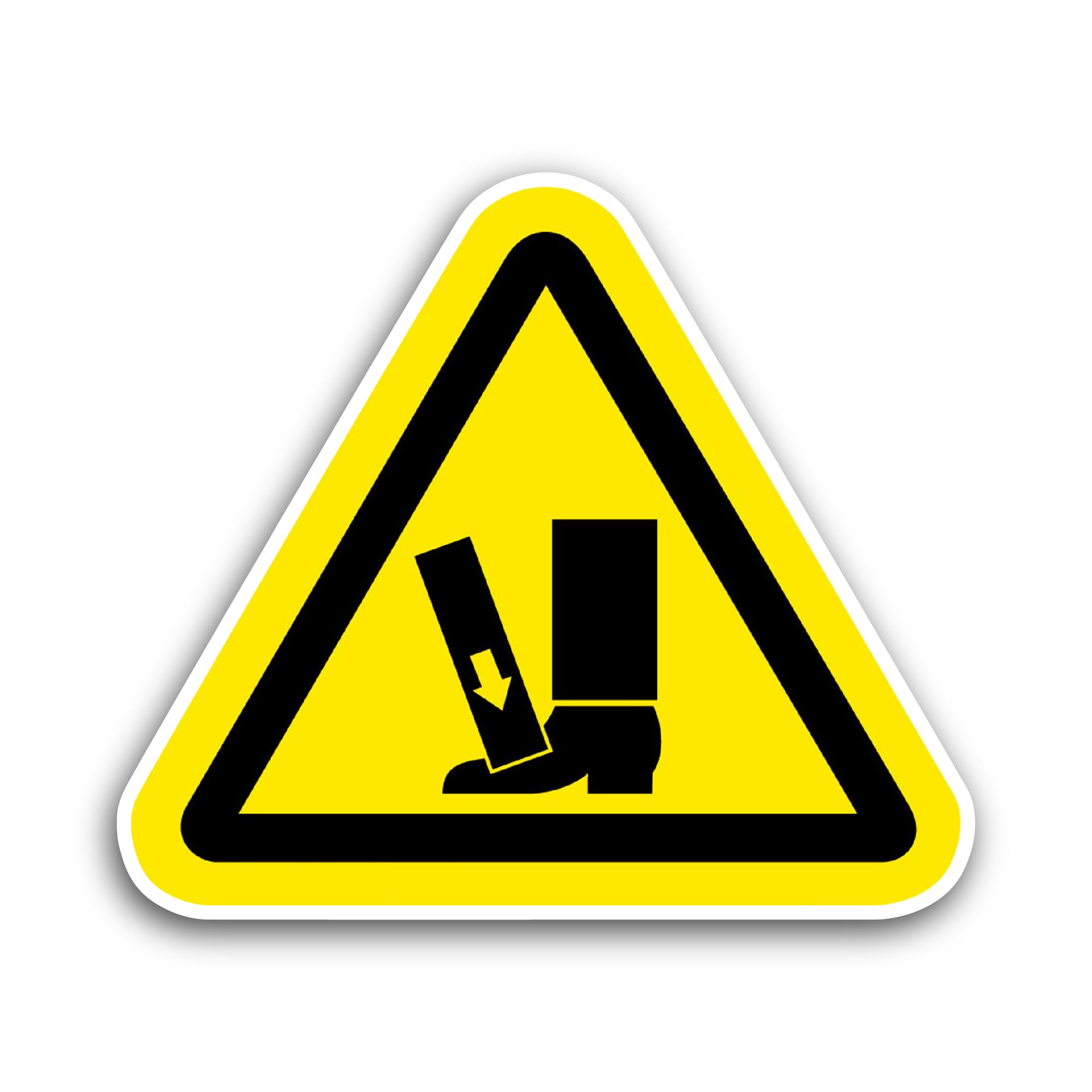 2 (Pieces) 3" and 5" Foot Danger of Pinching Sign Sticker, Waterproof Vinyl Decals for Many Purpose 