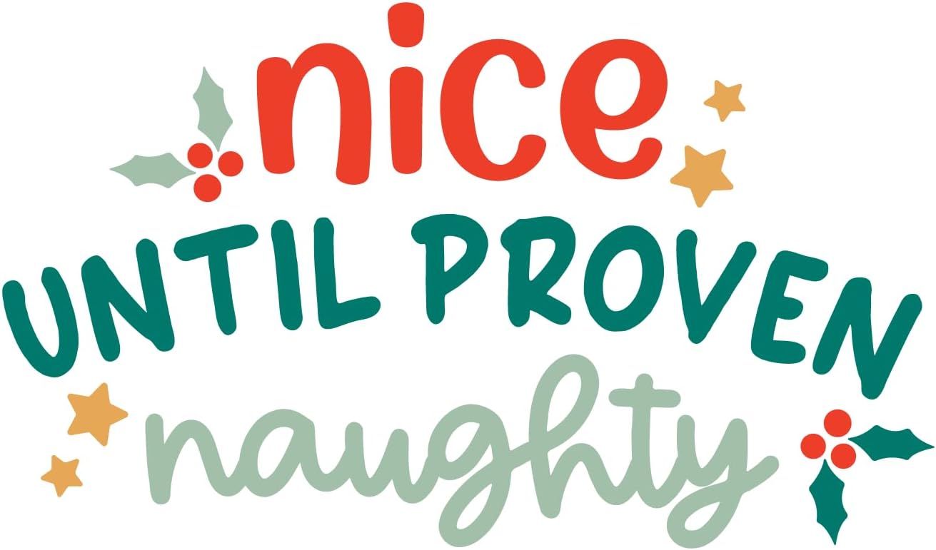 Inspirational Quote Nice Until Proven Naughty Sticker Motivational Sticker Vinyl Decal Motivation Stickers- 5" Vinyl Sticker Waterproof
