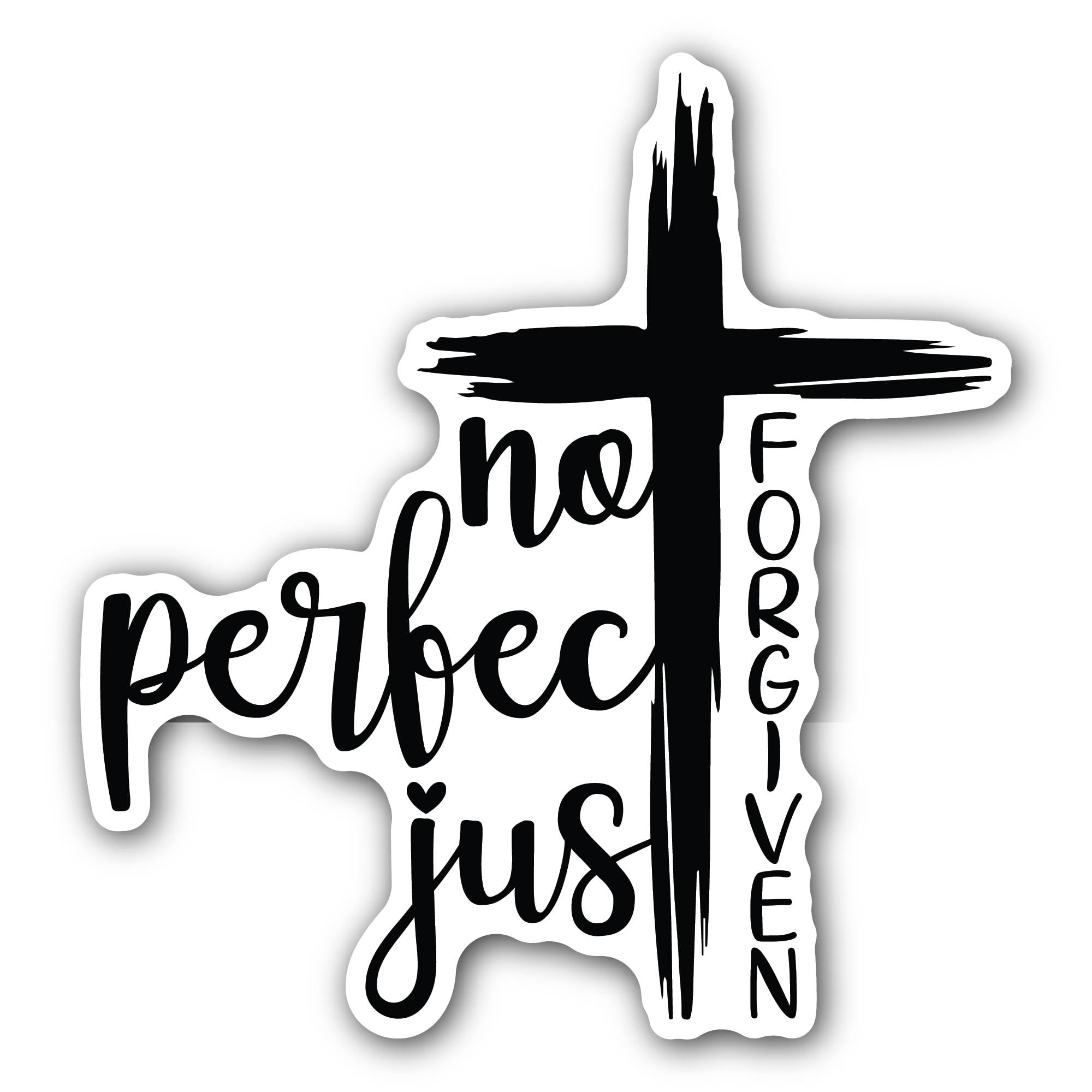 2 (Pieces) 3" and 5" Not Perfect just Forgiven Black Text Sticker, Waterproof Vinyl Decals for Many 