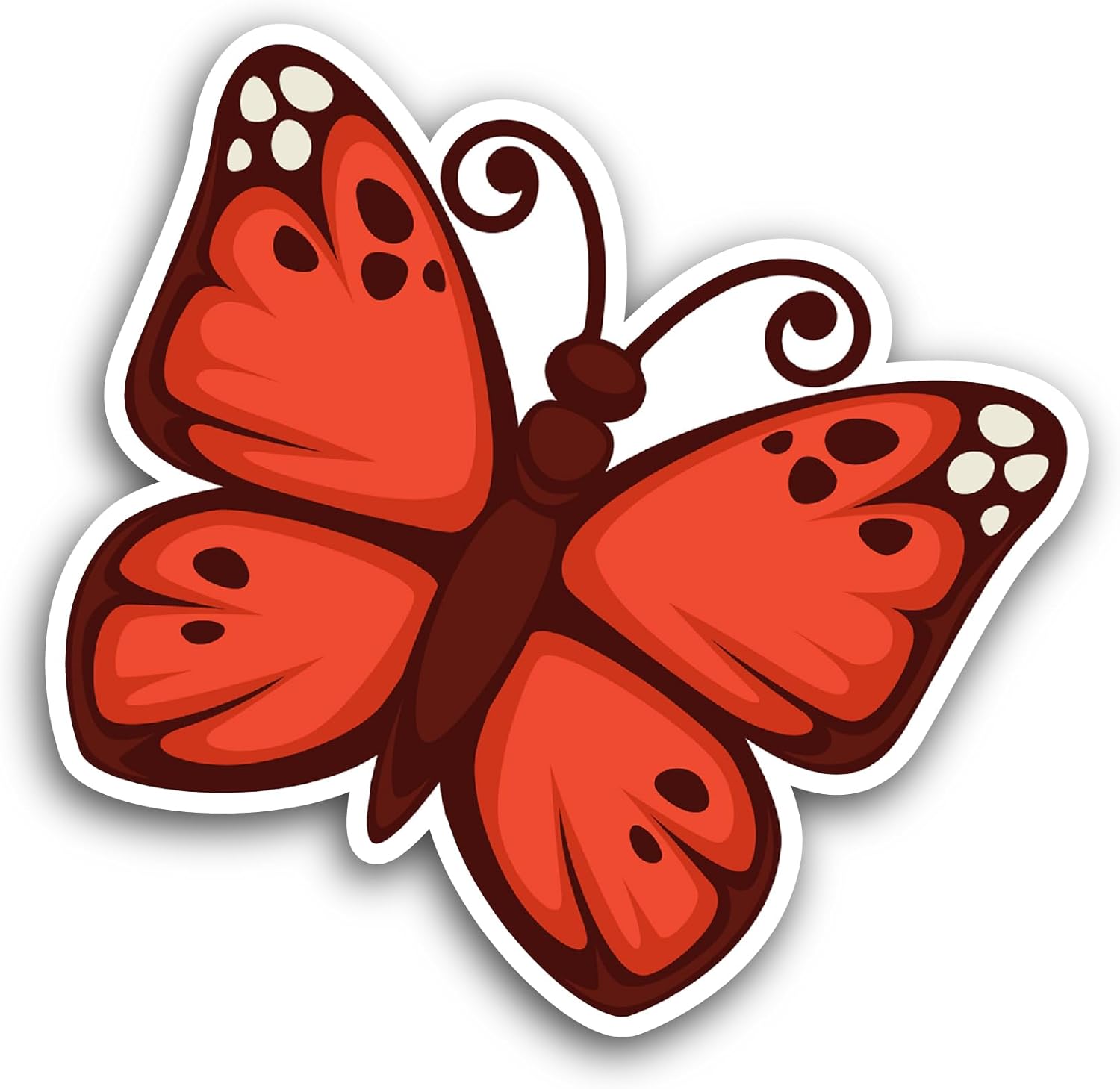 2 (Pieces) 3" and 5" Red Butterfly Sticker, Waterproof Vinyl Decals for Many Purpose Like Cars, Trucks, Laptops, Phones, Windows and More