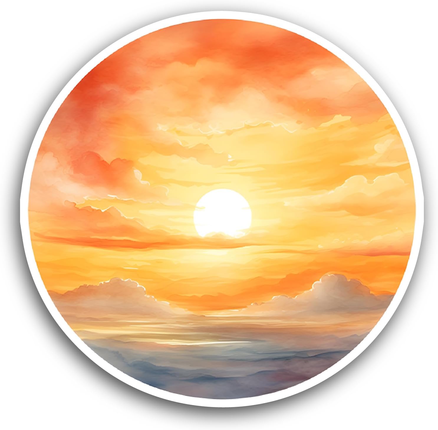 2 (Pieces) 3" and 5" Tropical Sunset Sticker, Waterproof Vinyl Decals for Many Purpose Like Cars, Trucks, Laptops, Phones, Windows and More