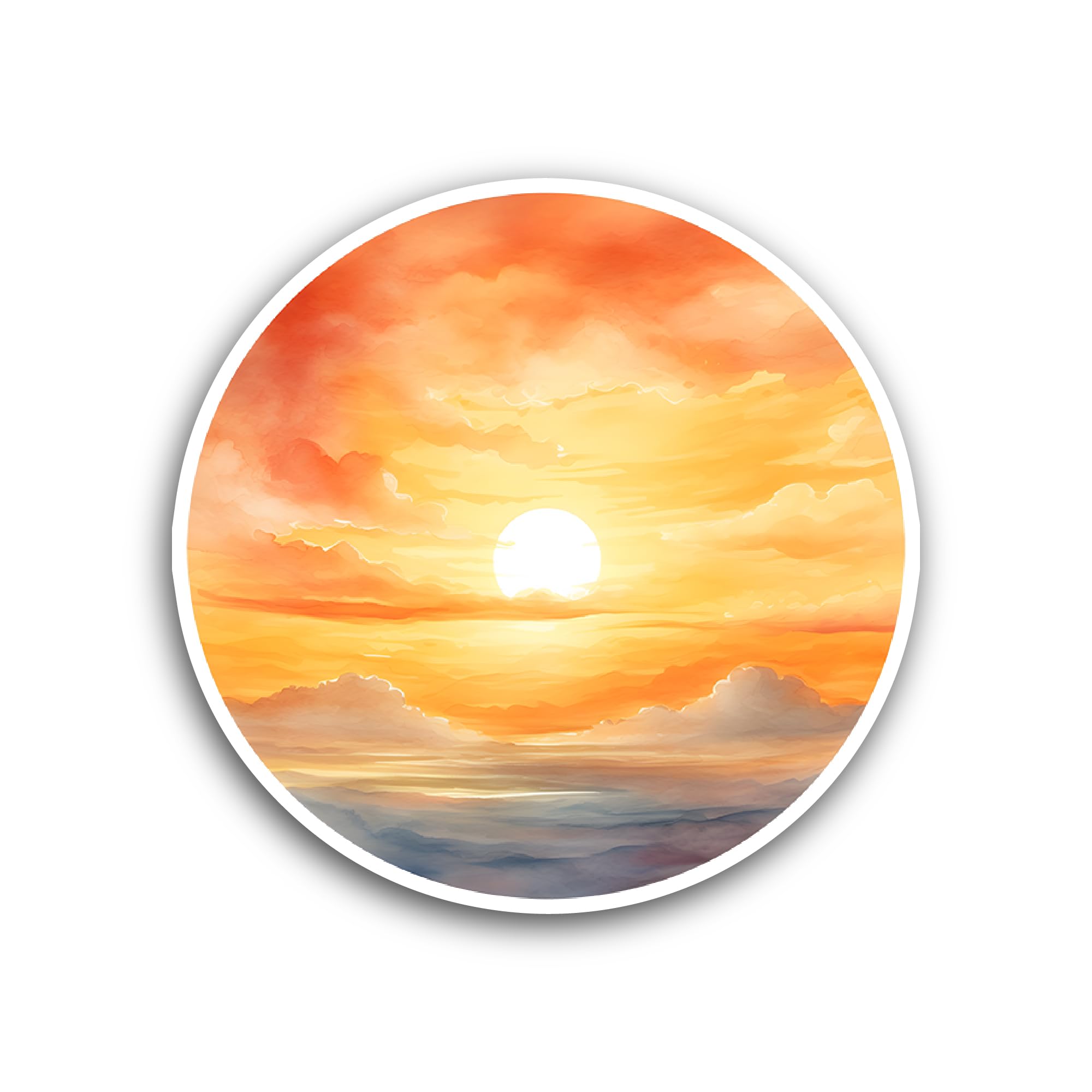 2 (Pieces) 3" and 5" Tropical Sunset Sticker, Waterproof Vinyl Decals for Many Purpose Like Cars, Tr