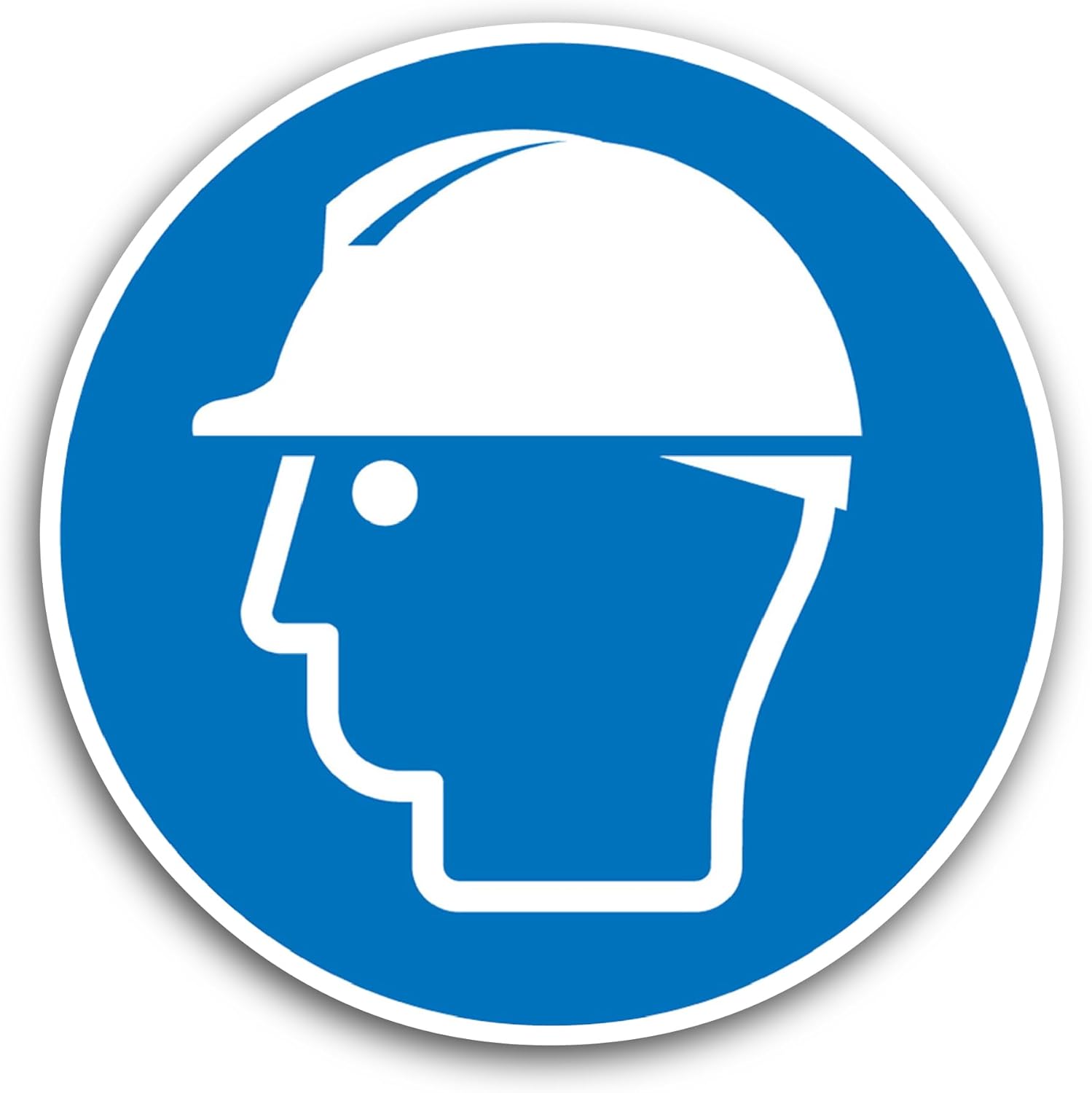 2 (Pieces) 3" and 5" Hard Hat Sign Sticker, Waterproof Vinyl Decals for Many Purpose Like Cars, Trucks, Laptops, Phones, Windows and More