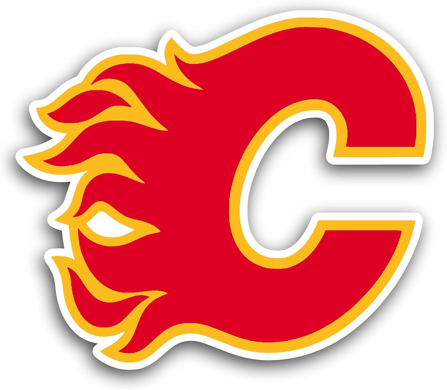 2 (Pieces) 3" and 5" Calg@ry Flames Sticker, Waterproof Vinyl Decals for Many Purpose Like Cars, Trucks, Laptops, Phones, Windows and More