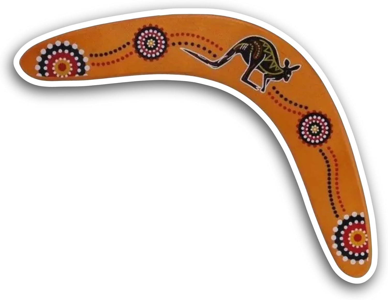 2 (Pieces) 3" and 5" Wooden Boomerang Sticker, Waterproof Vinyl Decals for Many Purpose Like Cars, Trucks, Laptops, Phones, Windows and More