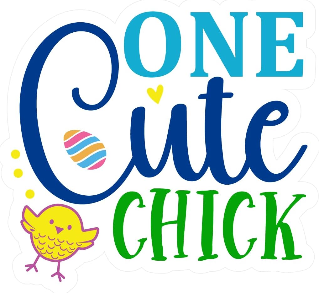 Inspirational Quote "One Cute Chick" Motivational Sticker Vinyl Decal Motivation Stickers- 5" Vinyl Sticker Waterproof