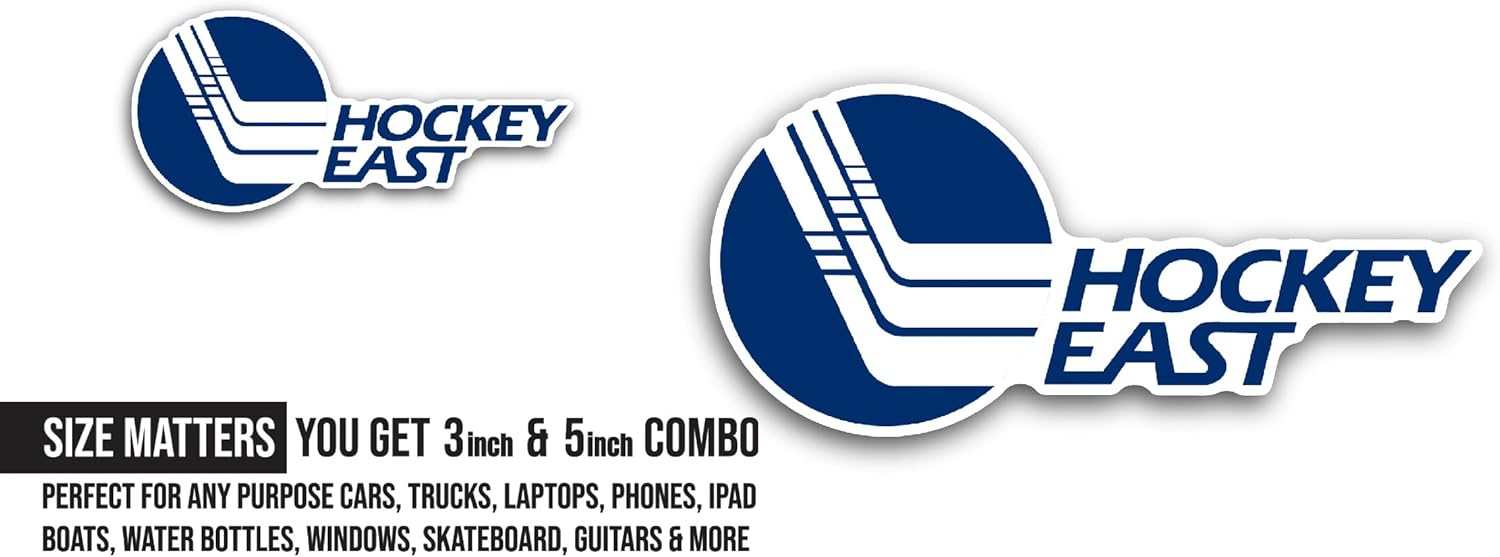 2 (Pieces) 3" and 5" H0ckey East Sticker, Waterproof Vinyl Decals for Many Purpose Like Cars, Trucks, Laptops, Phones, Windows and More