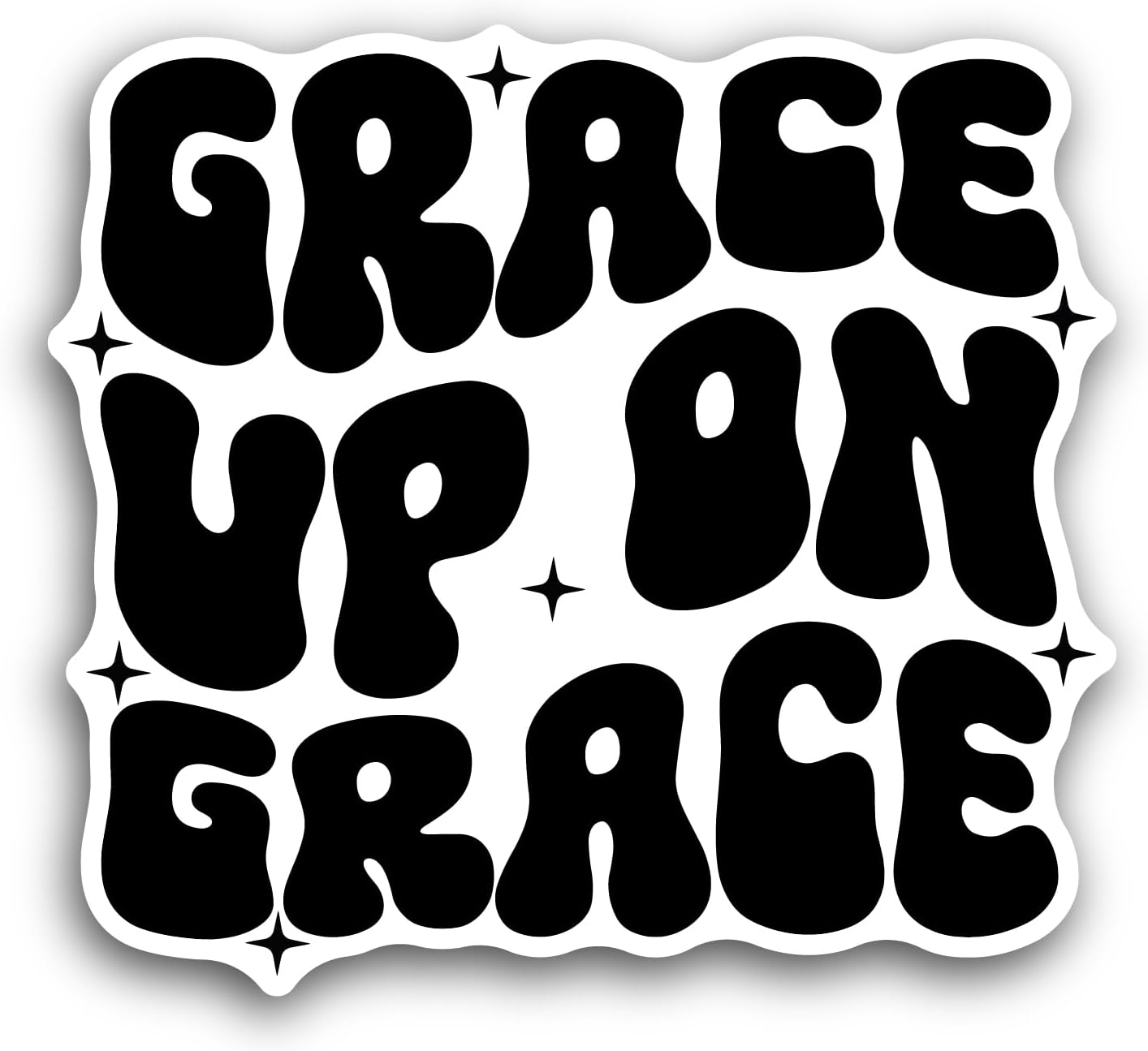 2 (Pieces) 3" and 5" Grace up On Grace Text Sticker, Waterproof Vinyl Decals for Many Purpose Like Cars, Trucks, Laptops, Phones, Windows and More
