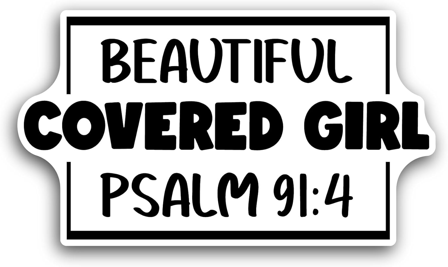 2 (Pieces) 3" and 5" Beautiful Covered Girl Text Sticker, Waterproof Vinyl Decals for Many Purpose Like Cars, Trucks, Laptops, Phones, Windows and More