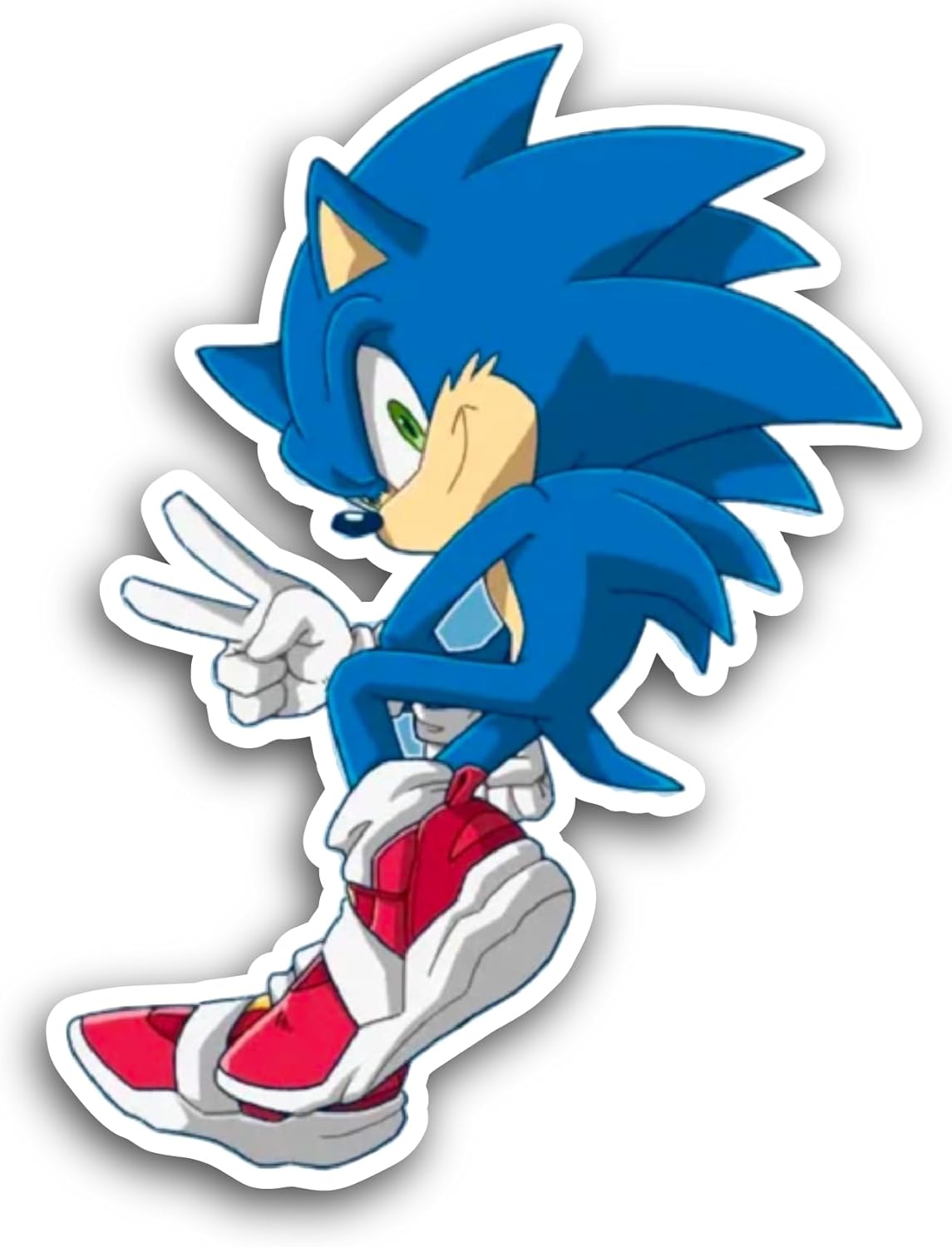 2 (Pieces) 3" and 5" Cartoon S0nic Sticker, Waterproof Vinyl Decals for Many Purpose Like Cars, Trucks, Laptops, Phones, Windows and More