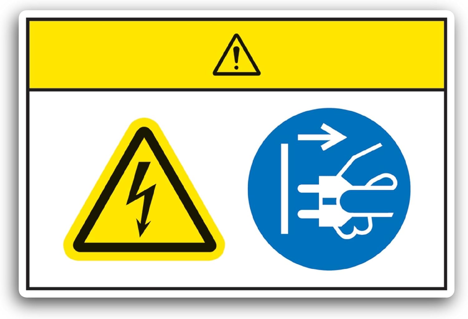 2 (Pieces) 3" and 5" Caution Hazardous Voltage Disconnect Sticker, Waterproof Vinyl Decals for Many Purpose Like Cars, Trucks, Laptops, Phones, Windows and More