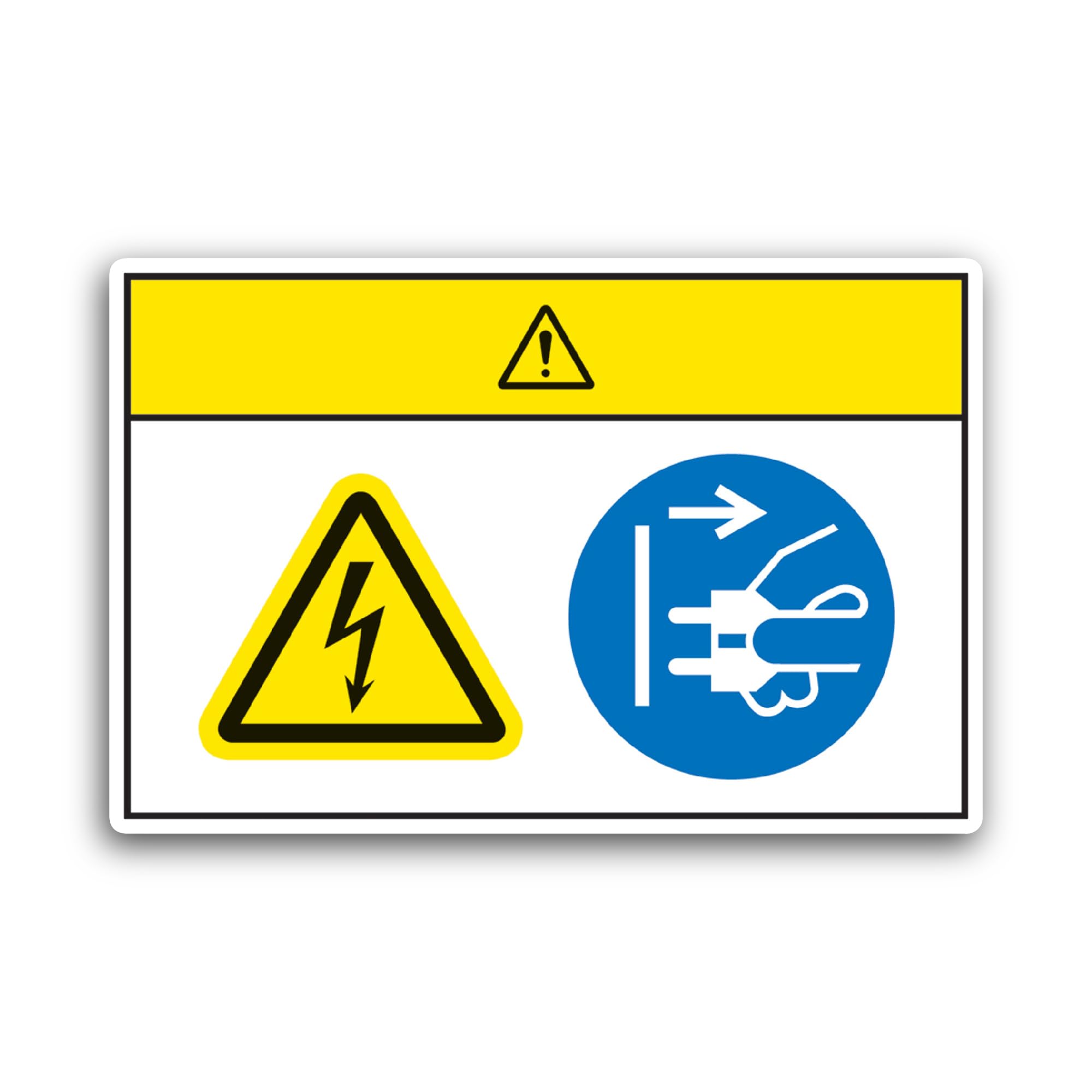 2 (Pieces) 3" and 5" Caution Hazardous Voltage Disconnect Sticker, Waterproof Vinyl Decals for Many 