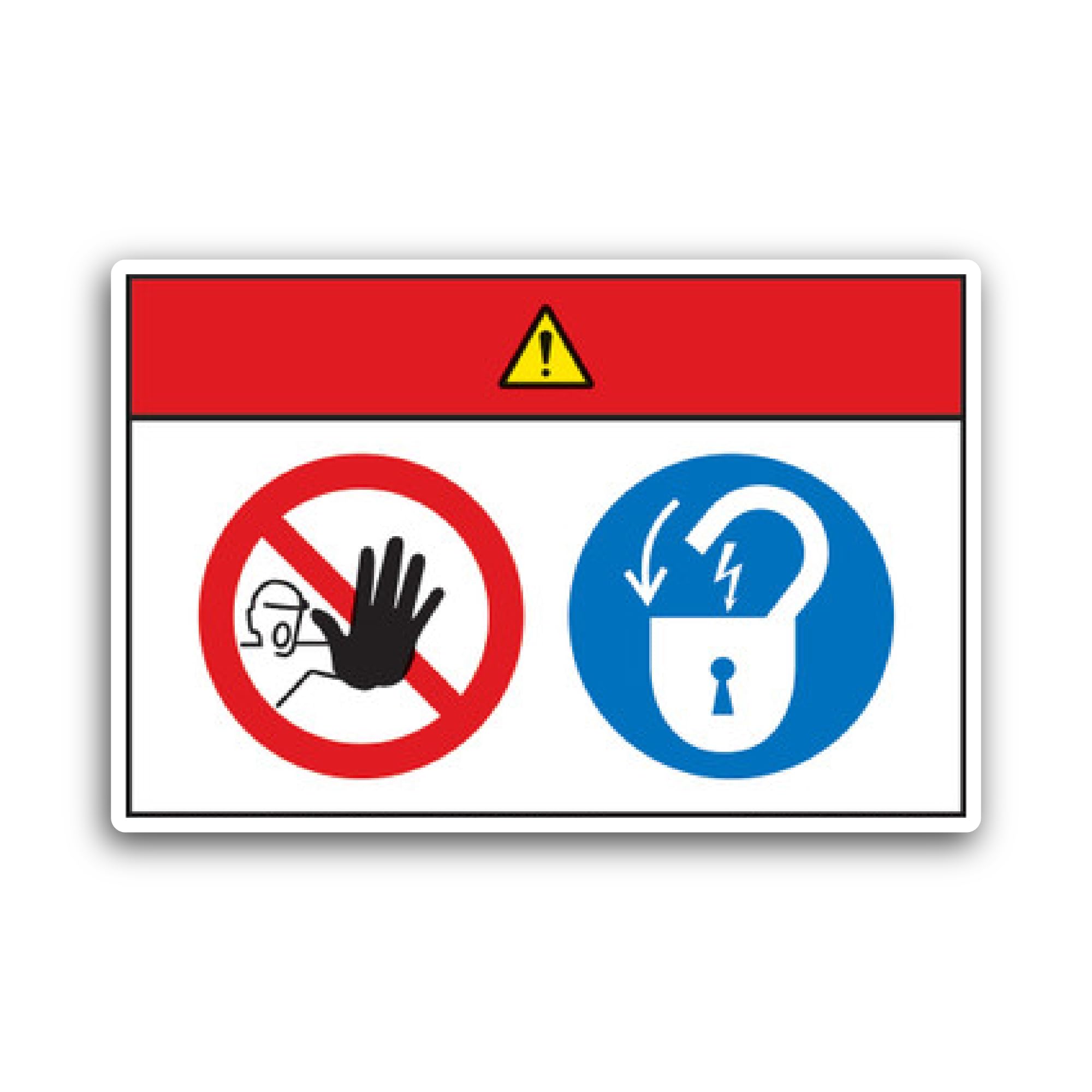2 (Pieces) 3" and 5" Equipment Starts Automatically Lockout Sticker, Waterproof Vinyl Decals for Man