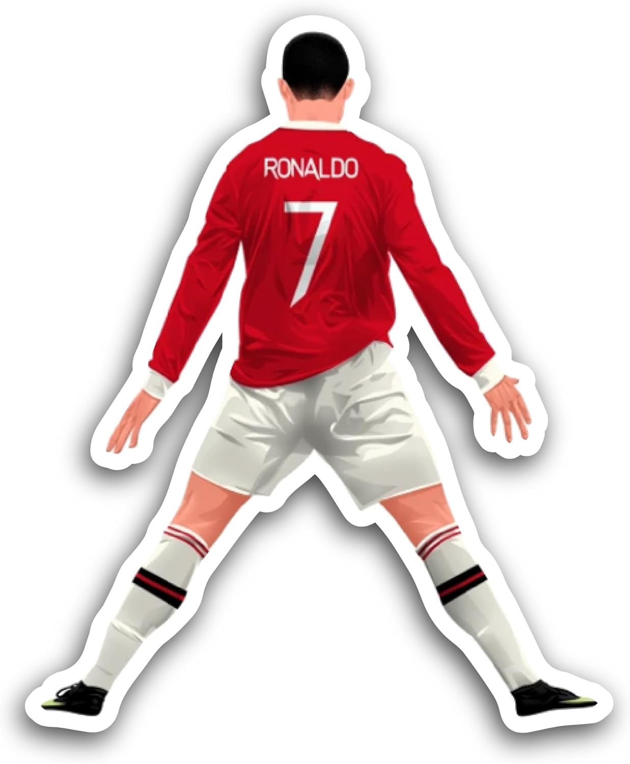 2 (Pieces) 3" and 5" Ronaldo Sticker, Waterproof Vinyl Decals for Many Purpose Like Cars, Trucks, Laptops, Phones, Windows and More