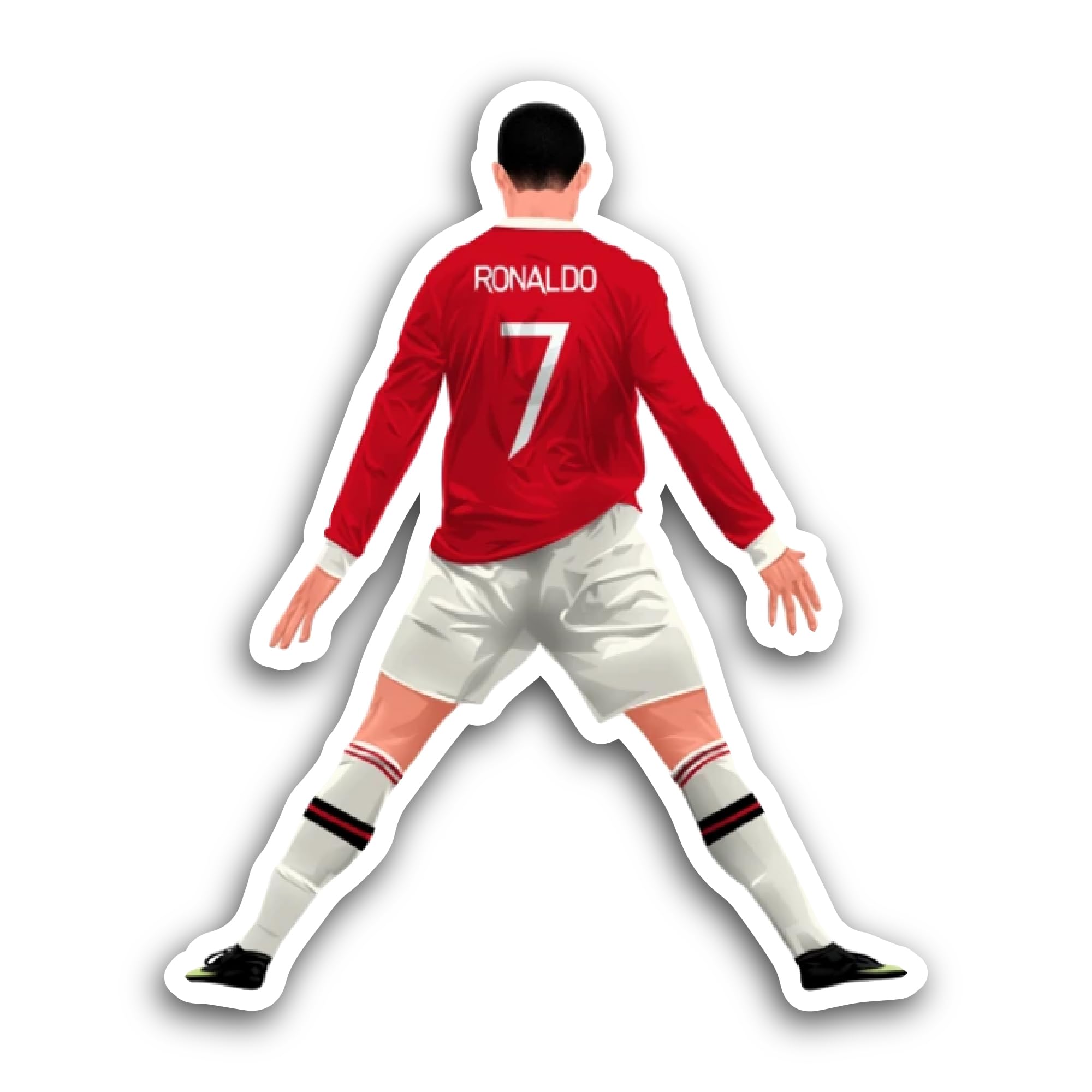 2 (Pieces) 3" and 5" Ronaldo Sticker, Waterproof Vinyl Decals for Many Purpose Like Cars, Trucks, La