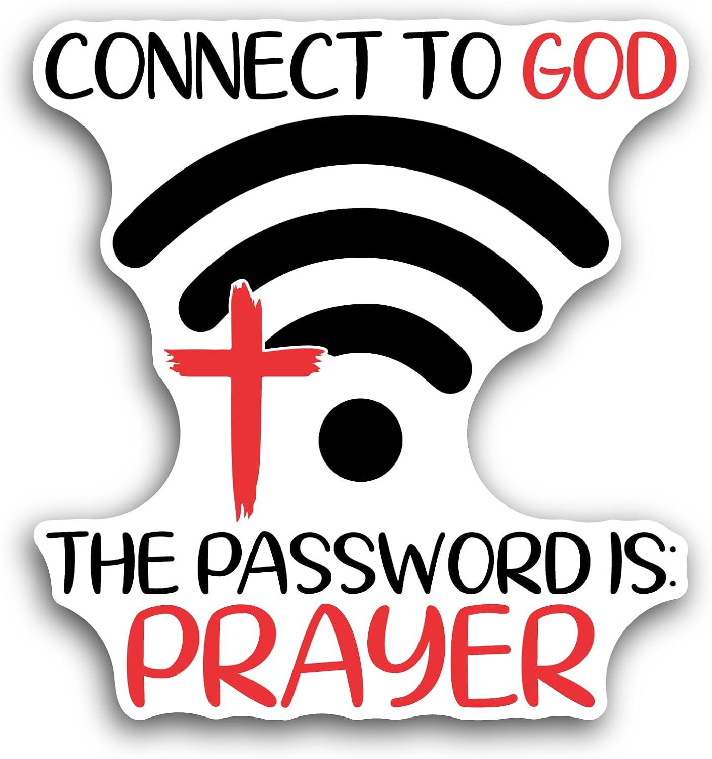 2 (Pieces) 3" and 5" Connect to God Sticker, Waterproof Vinyl Decals for Many Purpose Like Cars, Trucks, Laptops, Phones, Windows and More