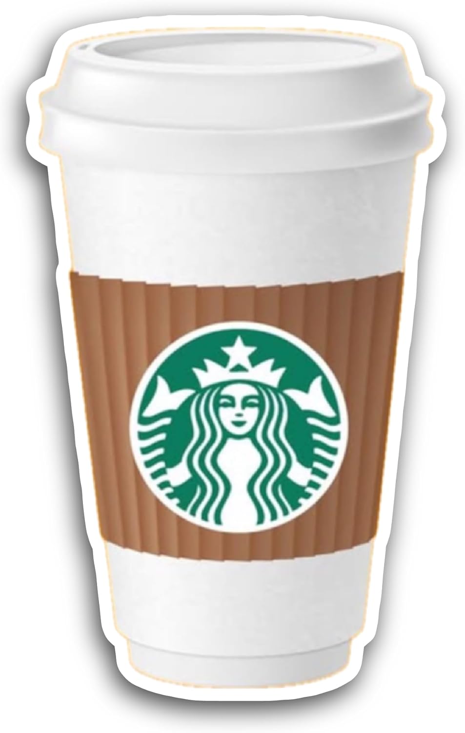 2 (Pieces) 3" and 5" White Coffee Cup Sticker, Waterproof Vinyl Decals for Many Purpose Like Cars, Trucks, Laptops, Phones, Windows and More