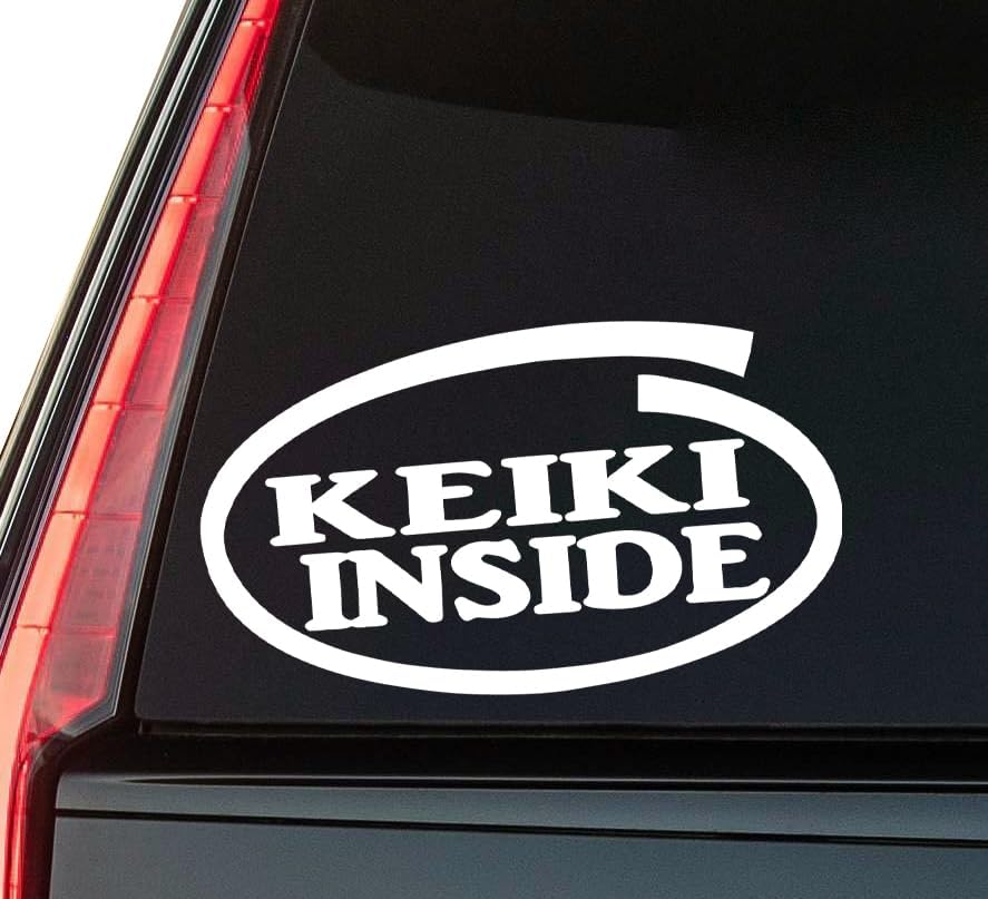 Keiki Inside Window Vinyl Decal Sticker 6" (White), Waterproof Vinyl Decals for Many Purpose Like Cars, Trucks, Laptops, Phones, Windows and More