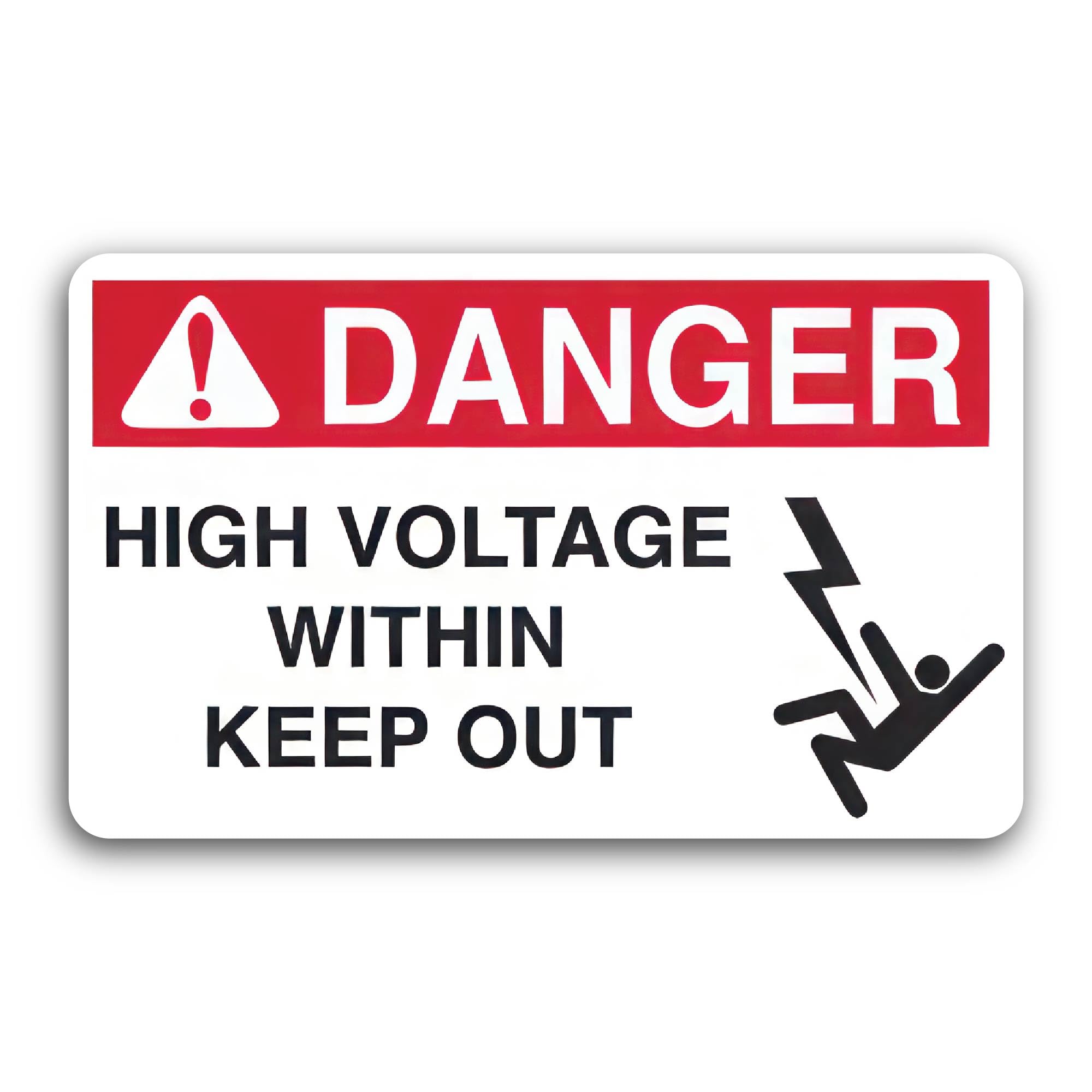 2 (Pieces) 3" and 5" Danger High Voltage Within Keep Out Decal Sticker, Waterproof Vinyl Decals for 
