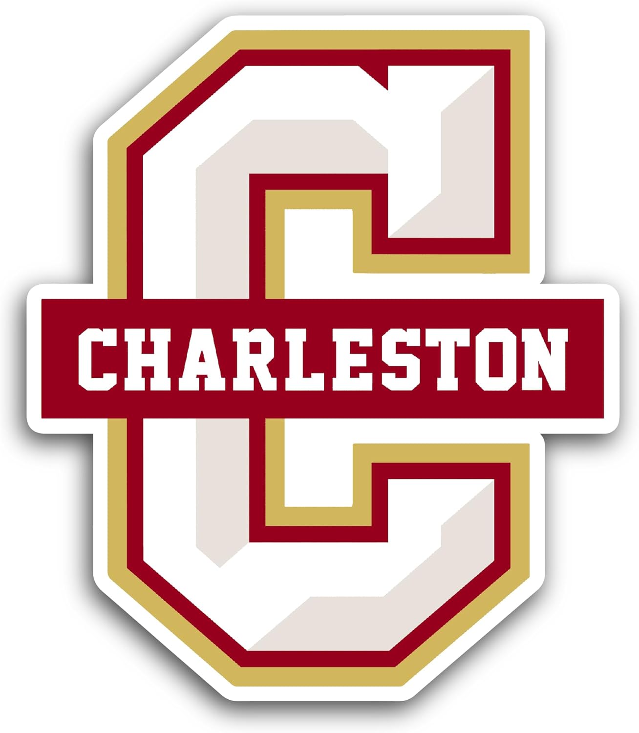 2 (Pieces) 3" and 5" College of Charlest0n Sticker, Waterproof Vinyl Decals for Many Purpose Like Cars, Trucks, Laptops, Phones, Windows and More