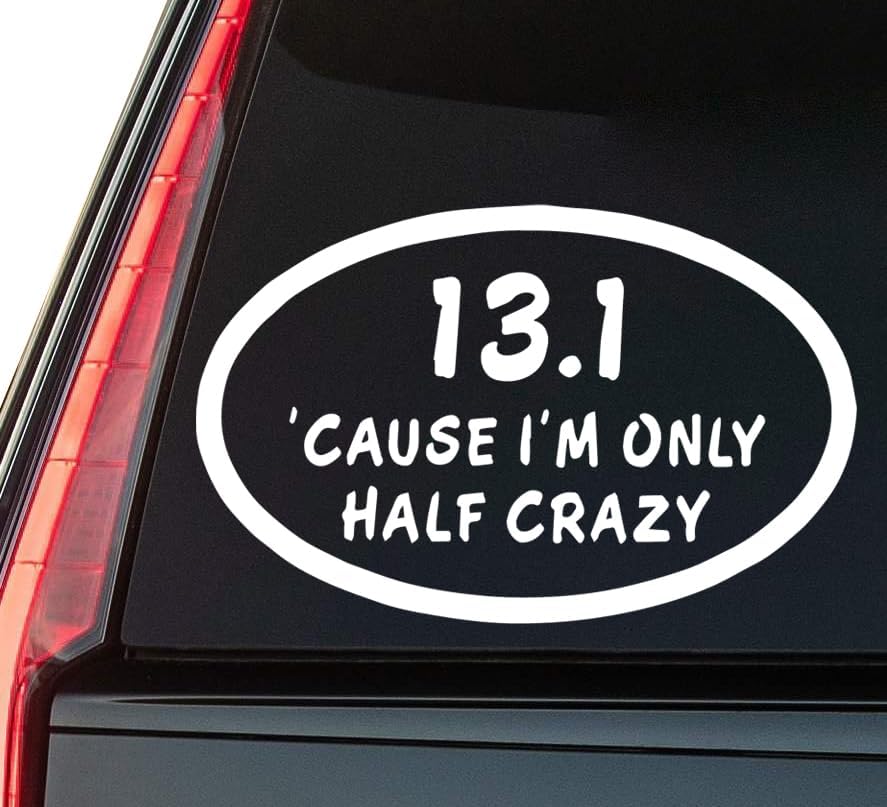 Cause I'm Only Half Crazy Window Vinyl Decal Sticker 6" (White), Waterproof Vinyl Decals for Many Purpose Like Cars, Trucks, Laptops, Phones, Windows and More