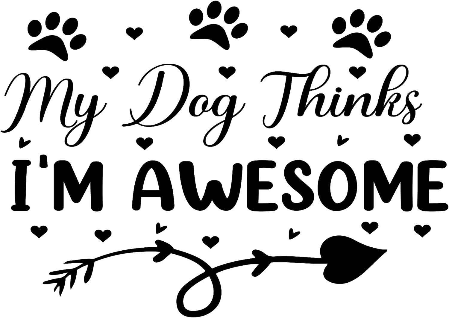 Inspirational Quote "My Dog Thinks I'm Awesome" Motivational Sticker Vinyl Decal Motivation Stickers- 5" Vinyl Sticker Waterproof