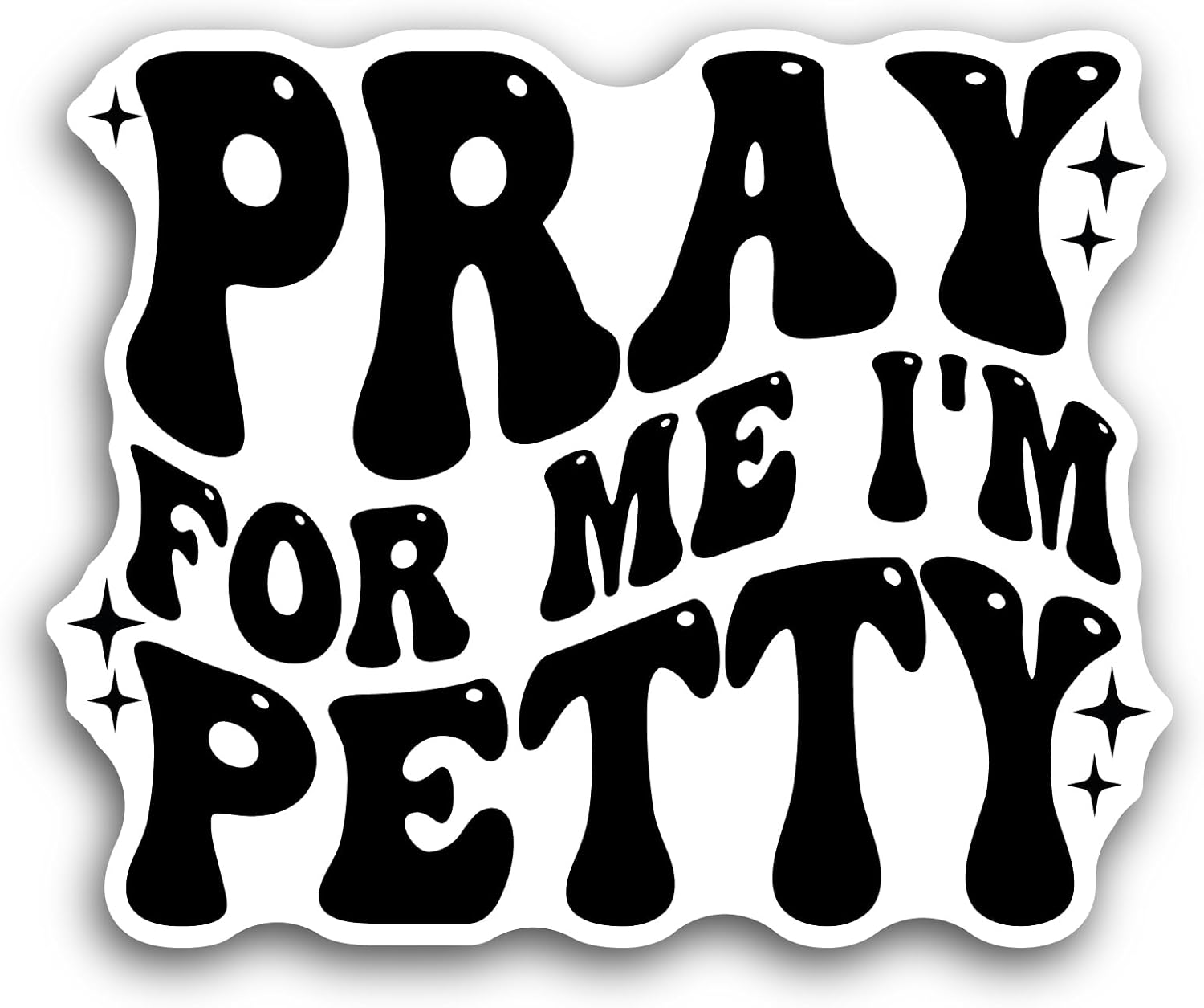 2 (Pieces) 3" and 5" Pray for Me Text Sticker, Waterproof Vinyl Decals for Many Purpose Like Cars, Trucks, Laptops, Phones, Windows and More