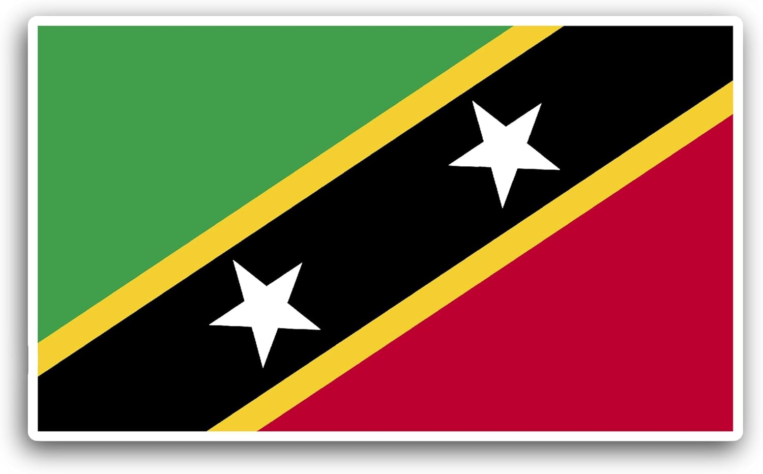 2 (Pieces) 3" and 5" Saint Kitts and Nevis Flag Sticker, Waterproof Vinyl Decals for Many Purpose Like Cars, Trucks, Laptops, Phones, Windows and More