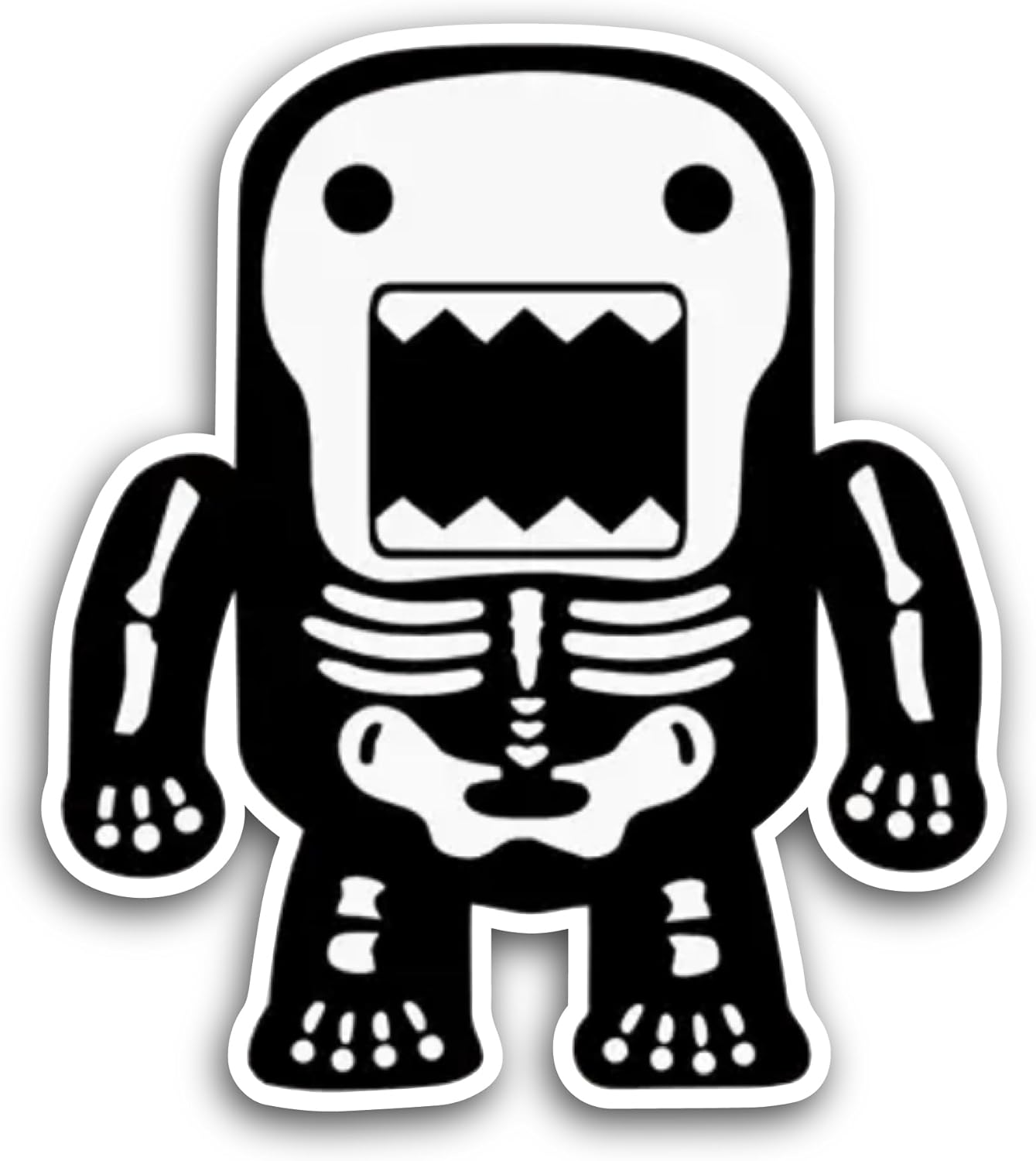 2 (Pieces) 3" and 5" Skeleton Robot Sticker, Waterproof Vinyl Decals for Many Purpose Like Cars, Trucks, Laptops, Phones, Windows and More