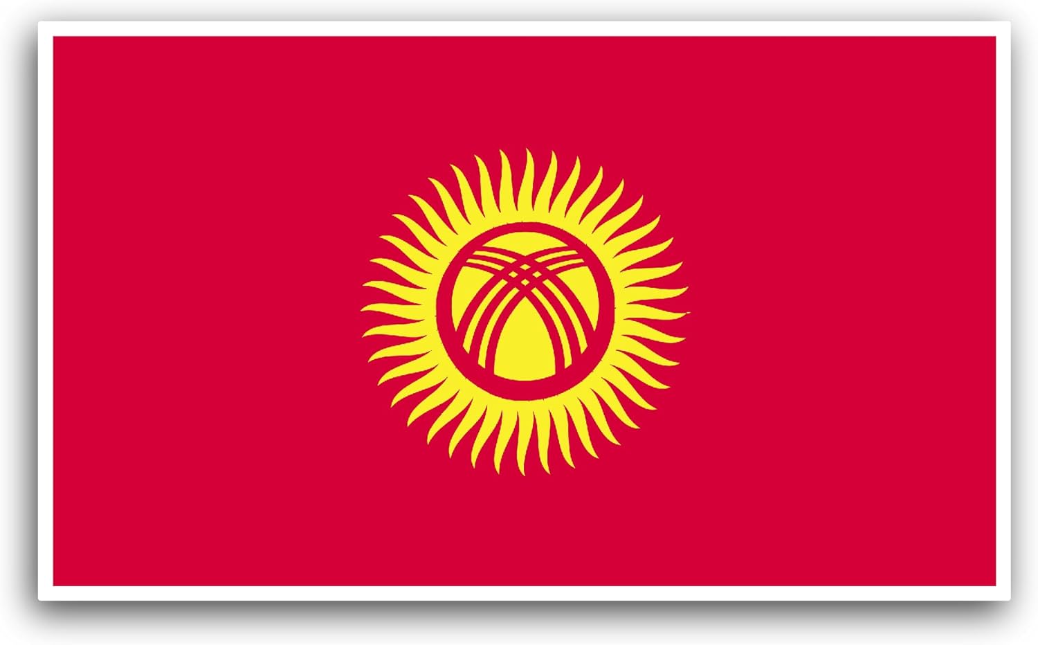 2 (Pieces) 3" and 5" Kyrgyzstan Flag Sticker, Waterproof Vinyl Decals for Many Purpose Like Cars, Trucks, Laptops, Phones, Windows and More