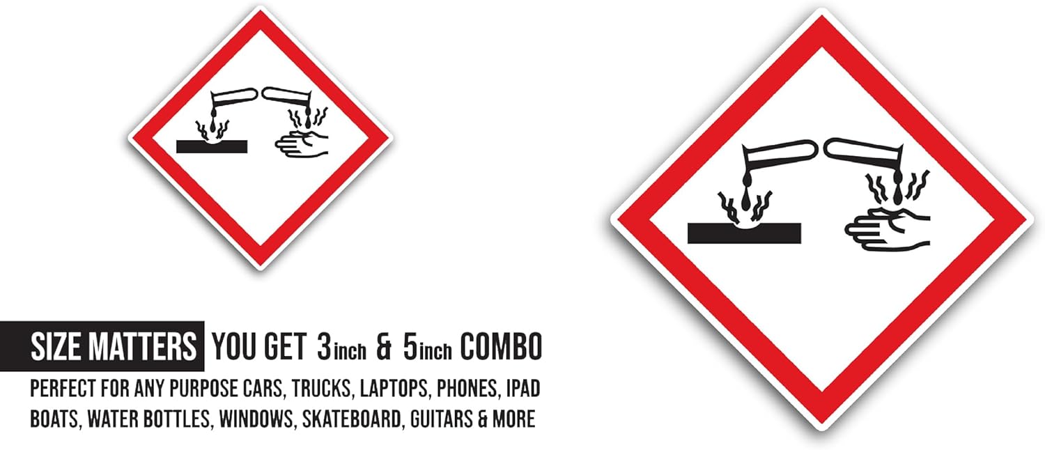 2 (Pieces) 3" and 5" Workplace Safety Sign Sticker, Waterproof Vinyl Decals for Many Purpose Like Cars, Trucks, Laptops, Phones, Windows and More