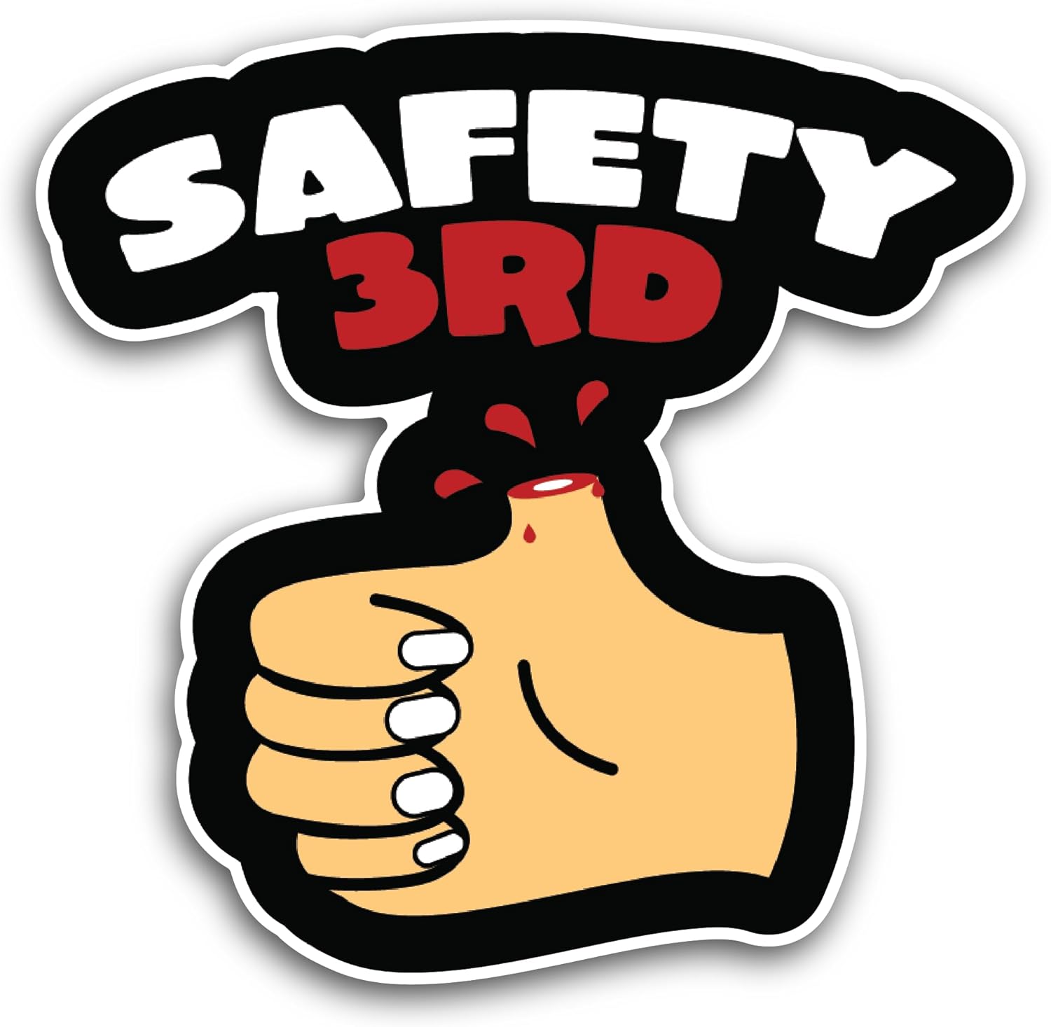 2 (Pieces) 3" and 5" Safety 3rd Sticker, Waterproof Vinyl Decals for Many Purpose Like Cars, Trucks, Laptops, Phones, Windows and More