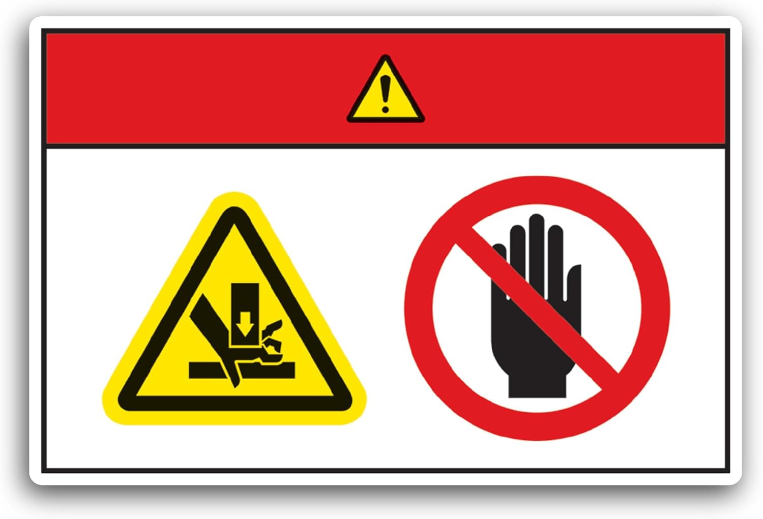 2 (Pieces) 3" and 5" Attention Signs Sticker, Waterproof Vinyl Decals for Many Purpose Like Cars, Trucks, Laptops, Phones, Windows and More