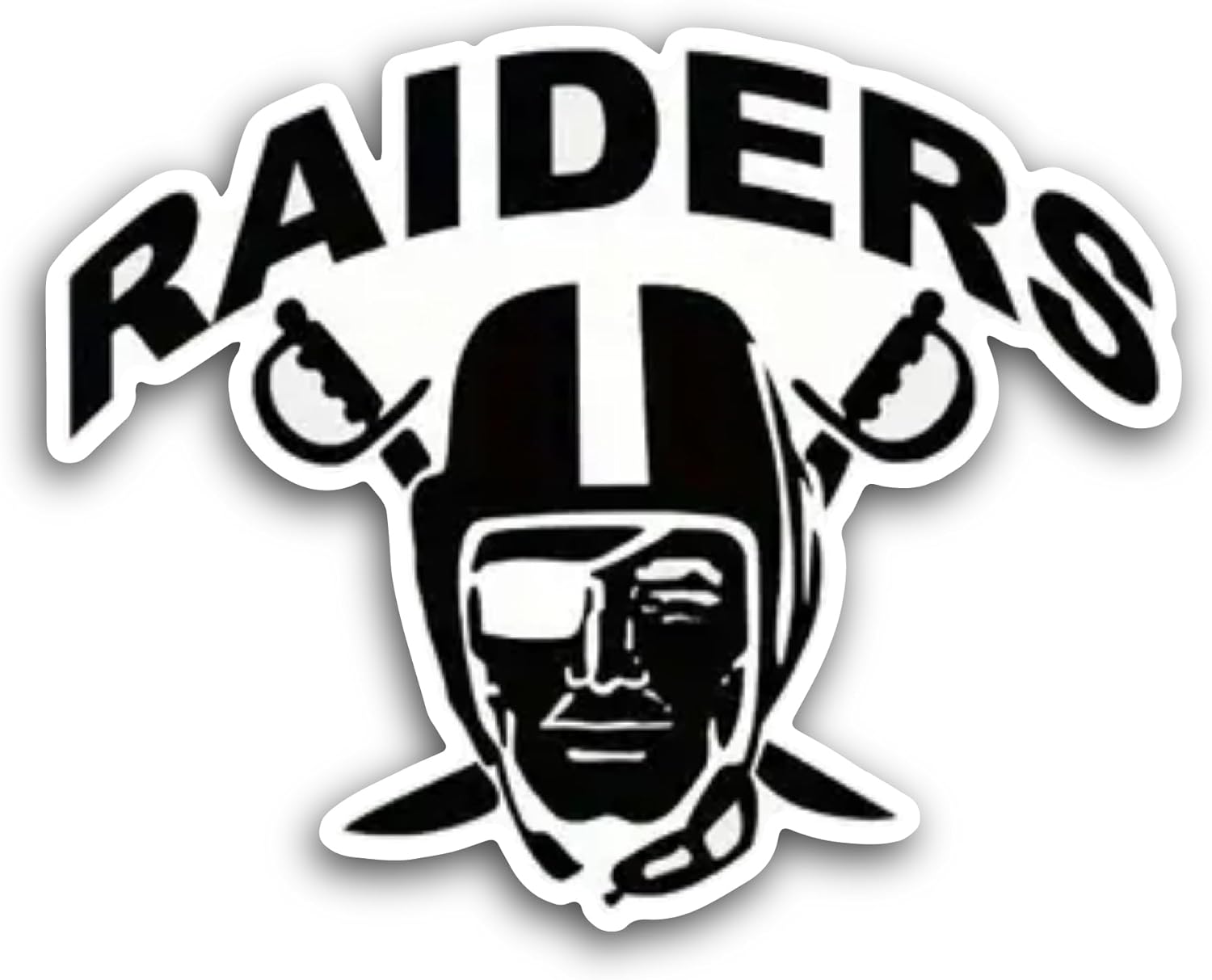 2 (Pieces) 3" and 5" Raiders Sticker, Waterproof Vinyl Decals for Many Purpose Like Cars, Trucks, Laptops, Phones, Windows and More